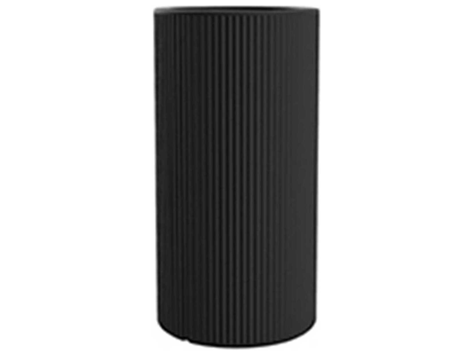 Vondom Outdoor Gatsby Tall Cylinder Planter x H Basic Black