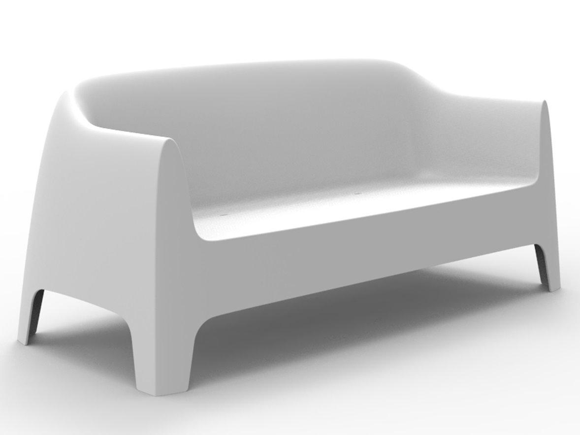 Vondom Outdoor Solid White Matte Resin Sofa