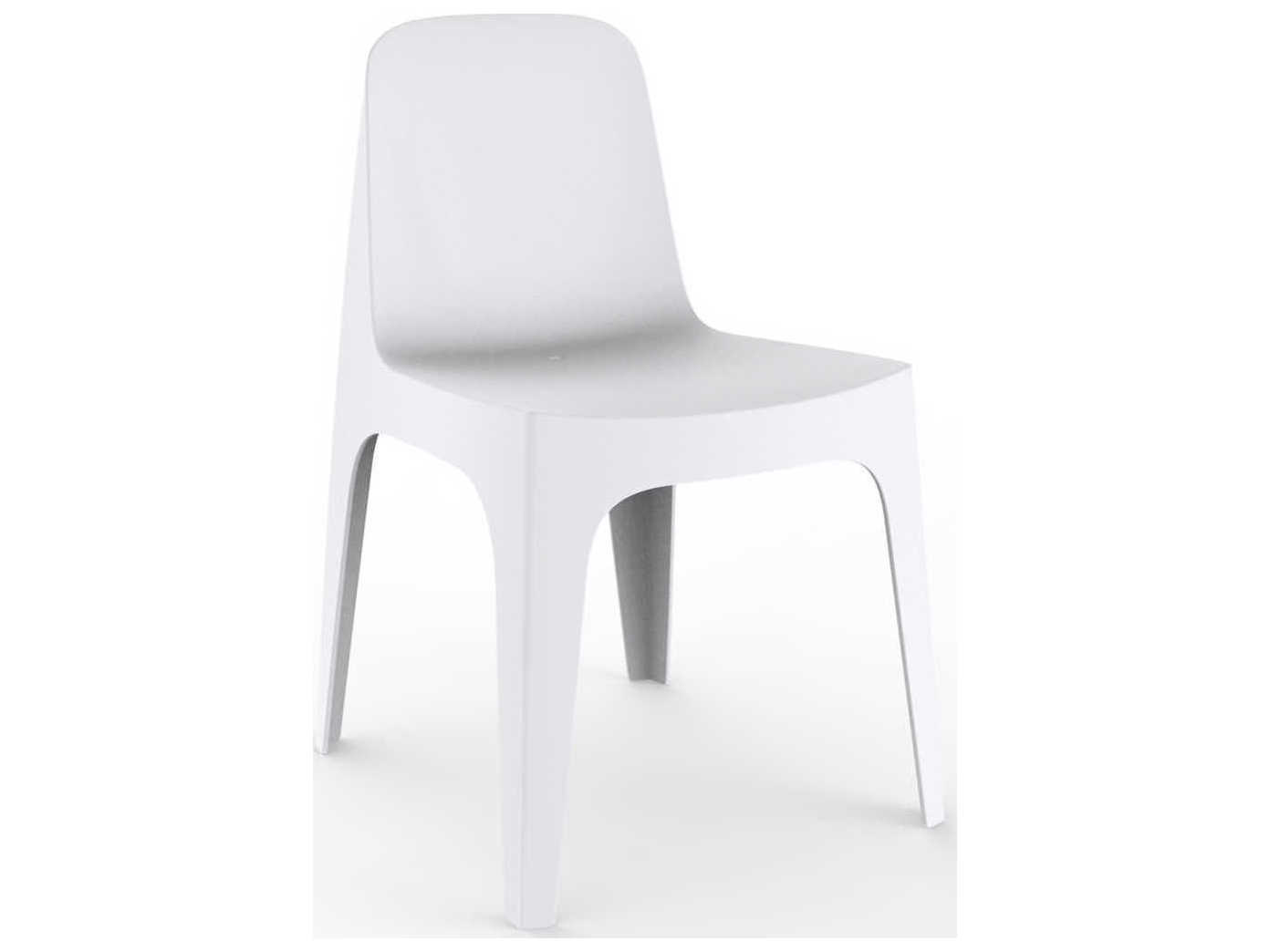 Vondom Outdoor Solid White Matte Resin Dining Chair Set of 4
