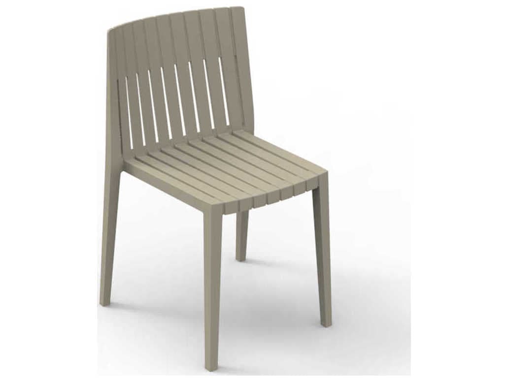 Vondom Outdoor Spritz Ecru Matte Resin Dining Chair Set of 4