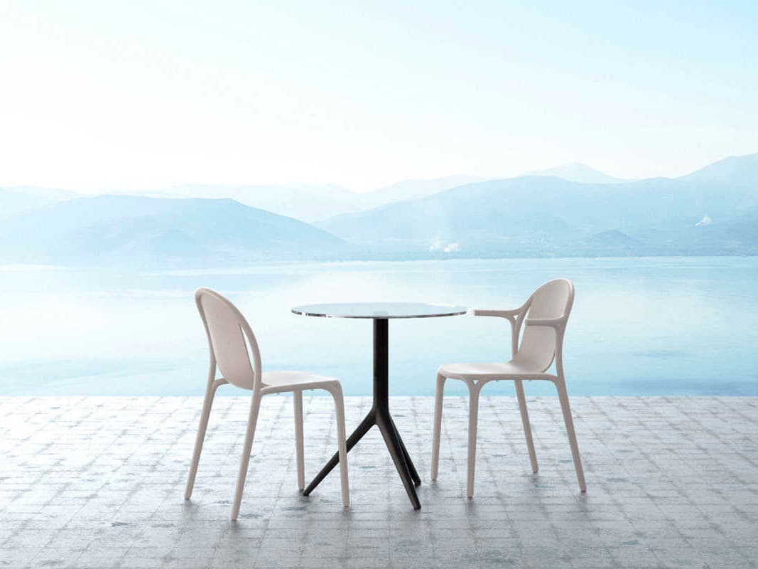 Vondom Outdoor Brooklyn White Matte Resin Dining Chair Set of 4