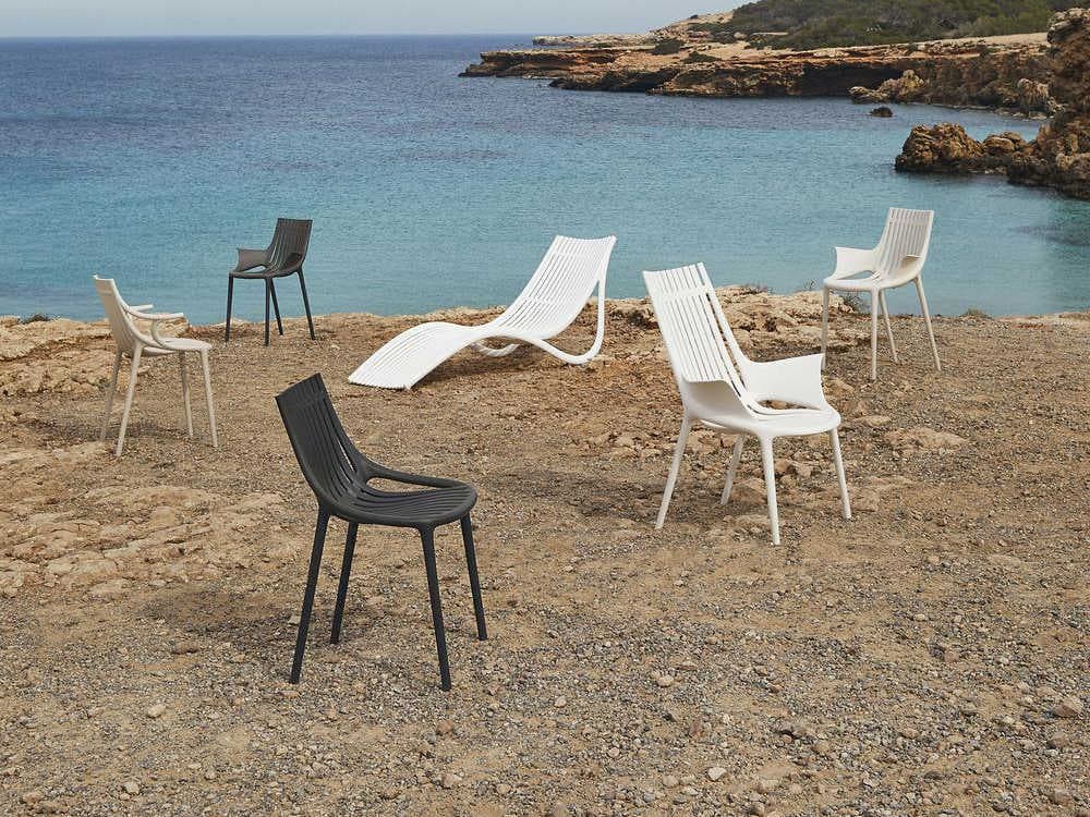 Vondom Outdoor Ibiza Black Matte Resin Dining Chair Set of 4