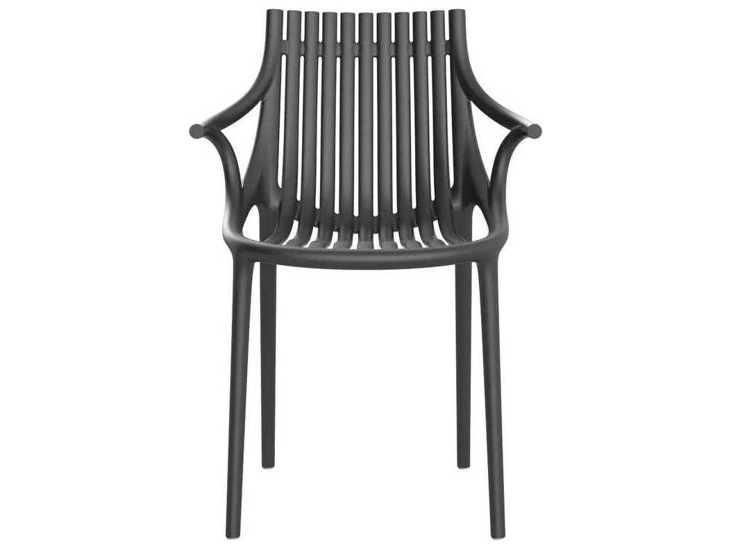 Vondom Outdoor Ibiza Black Matte Resin Dining Chair Set of 4