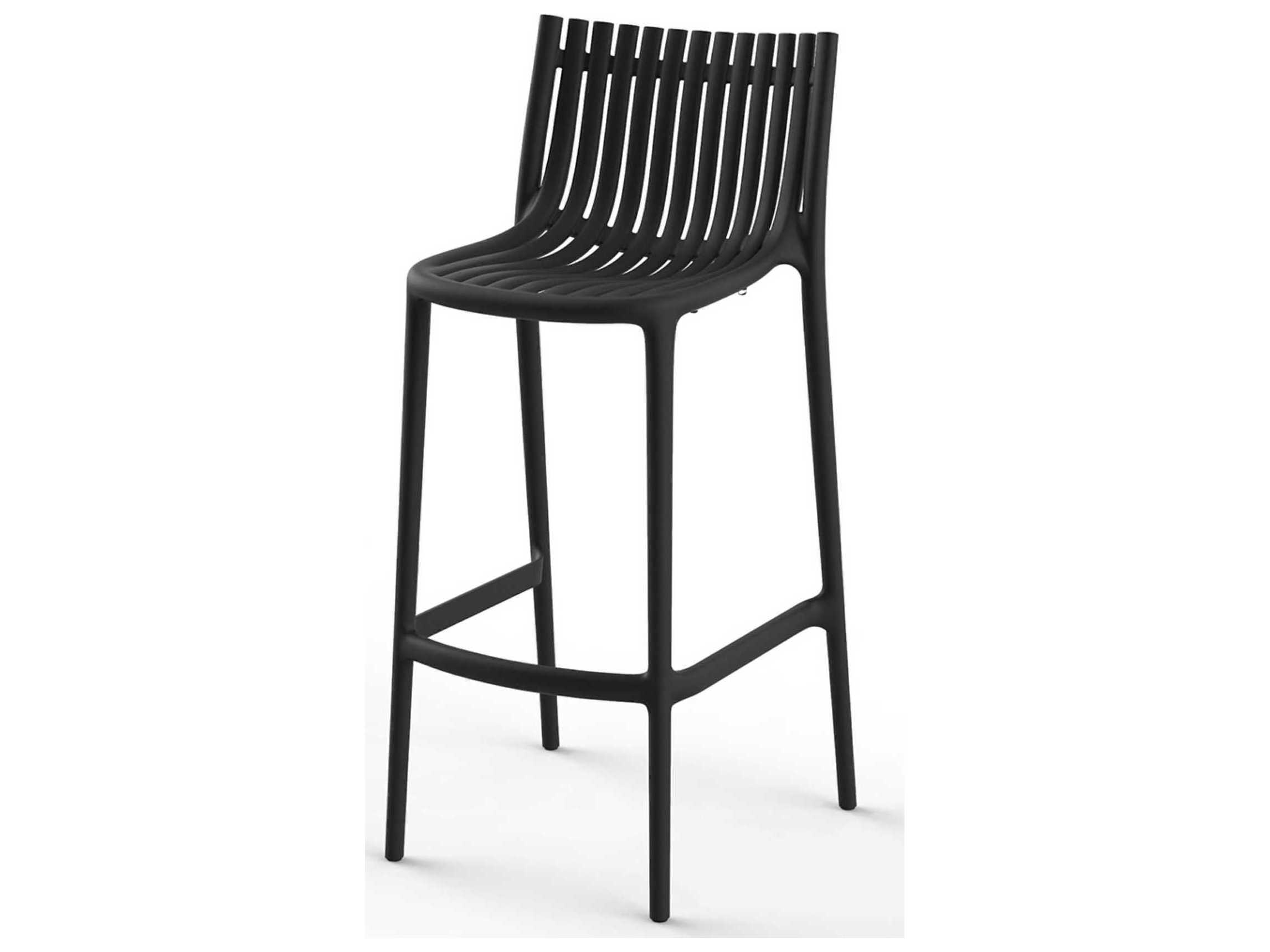 Vondom Outdoor Ibiza Black Polypropylene Bar Stool Set of 4