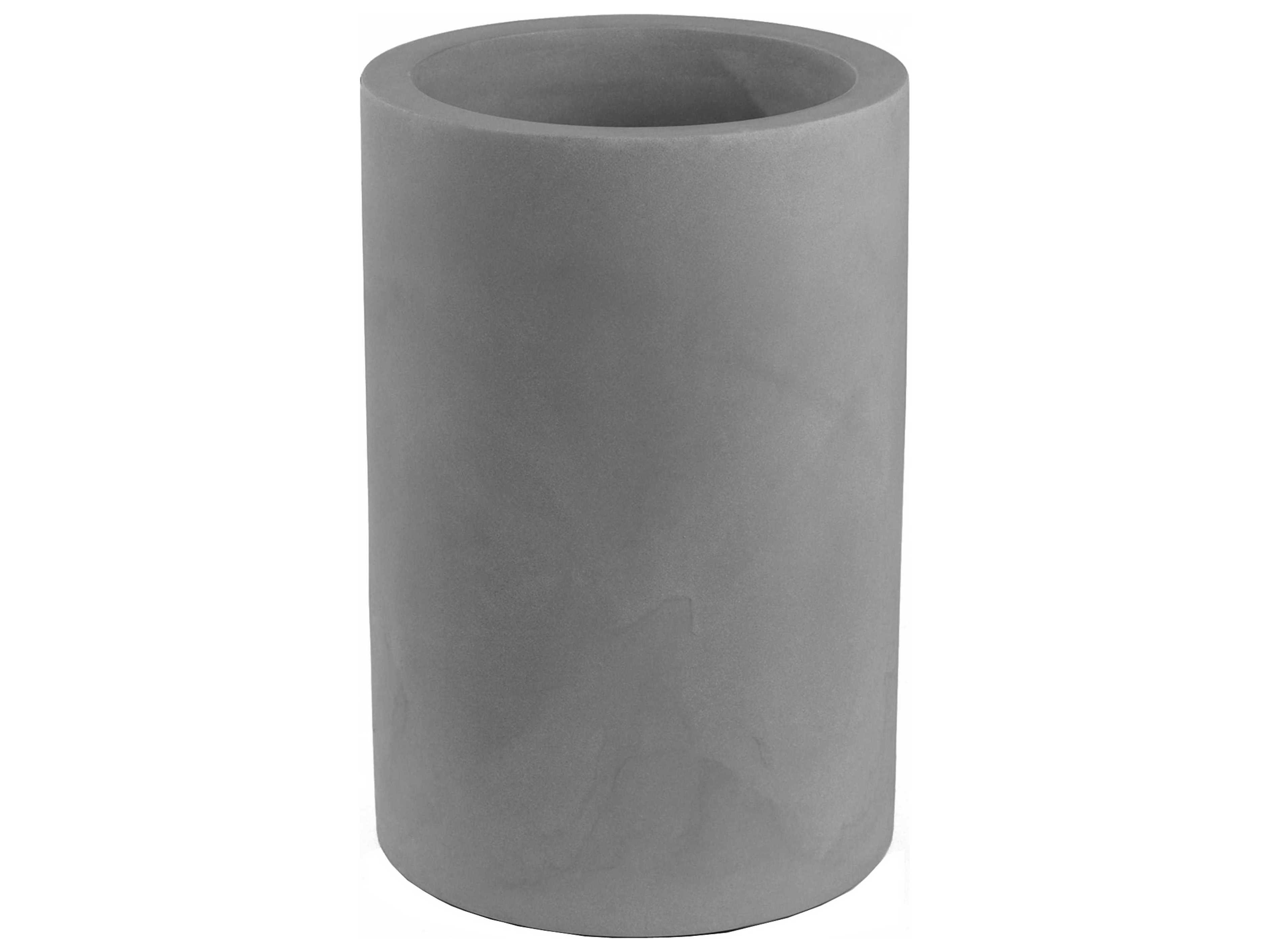 Vondom Studio High Cylinder Planter 15.75Dia. x 31.5H Basic Gray