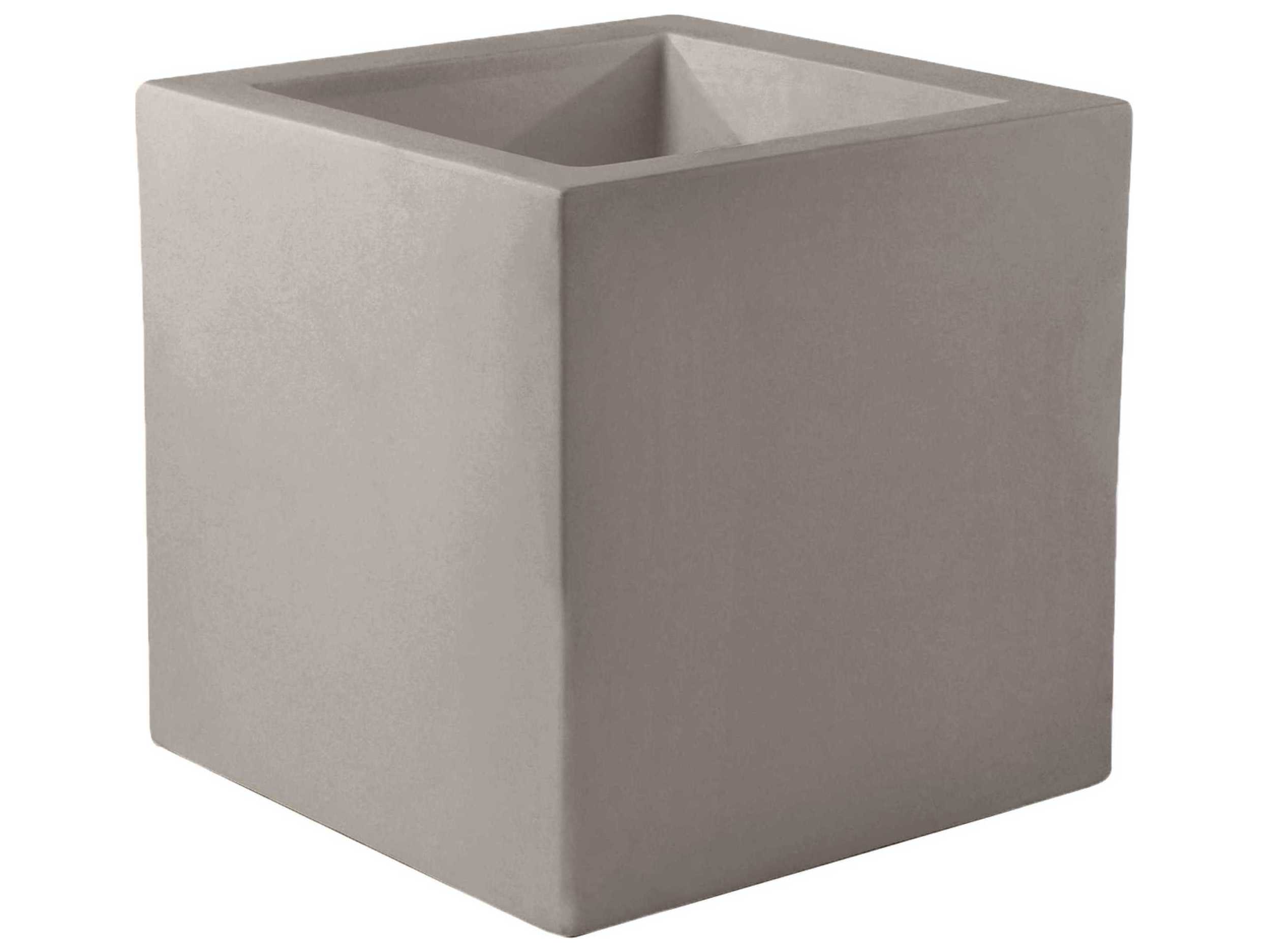 Vondom Studio Cube Planter 11.75H Basic Tortora