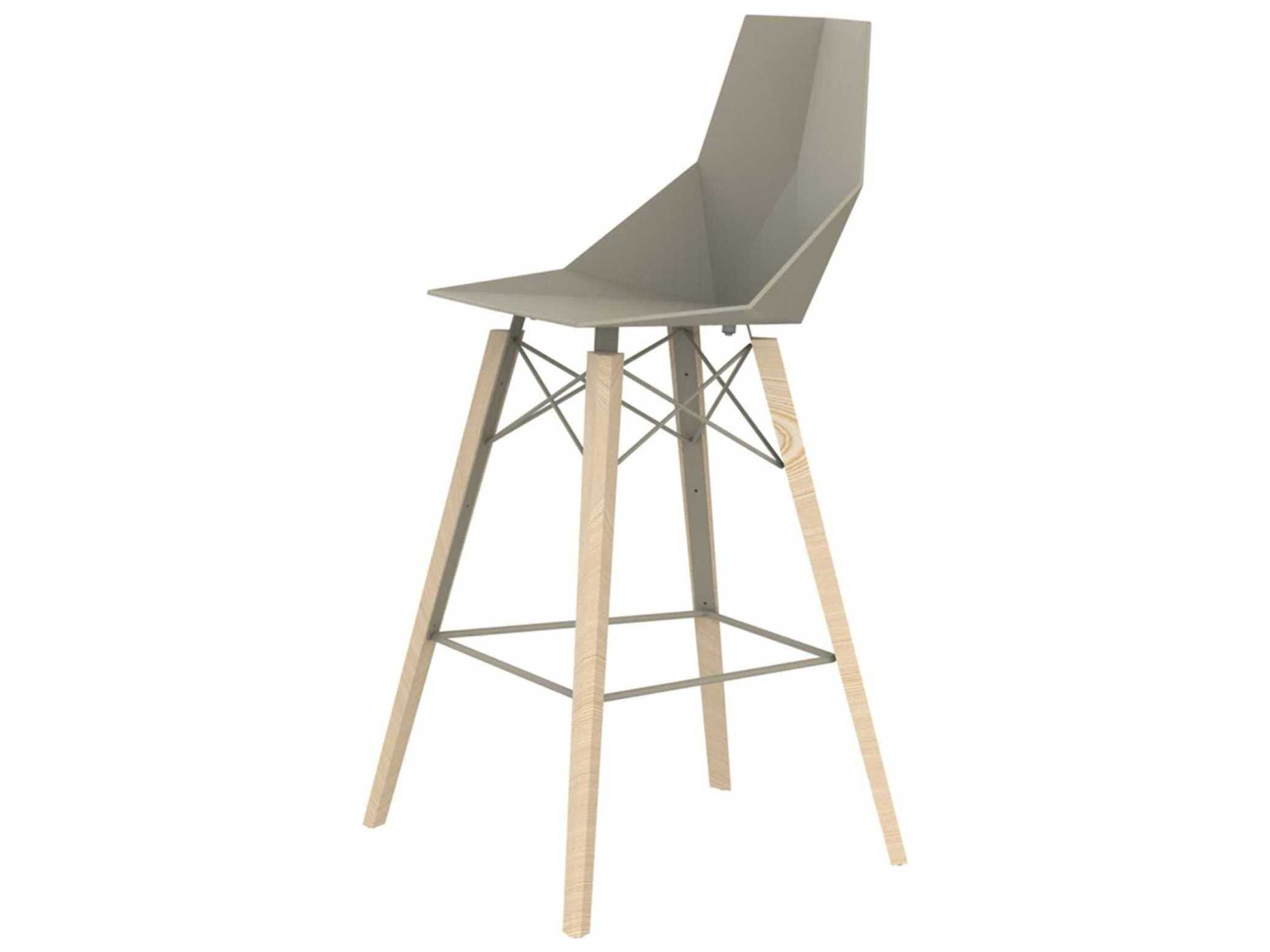 Vondom Faz Wood Beech Bar Stool Set of 4