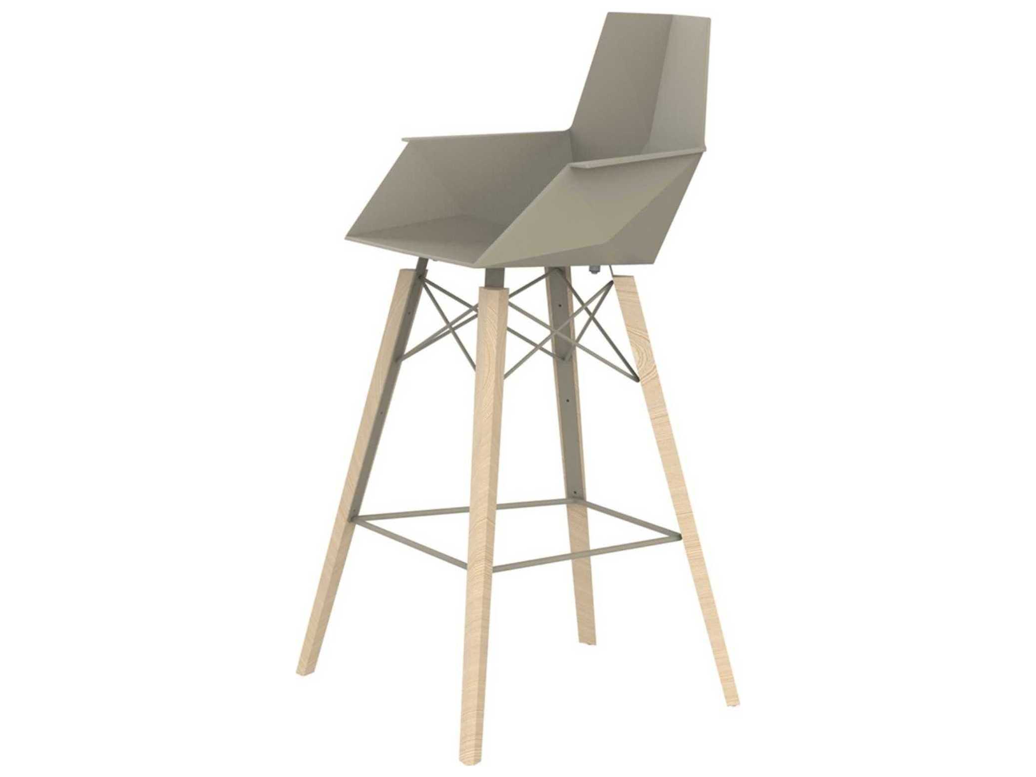 Vondom Faz Wood Beech Bar Stool Set of 4