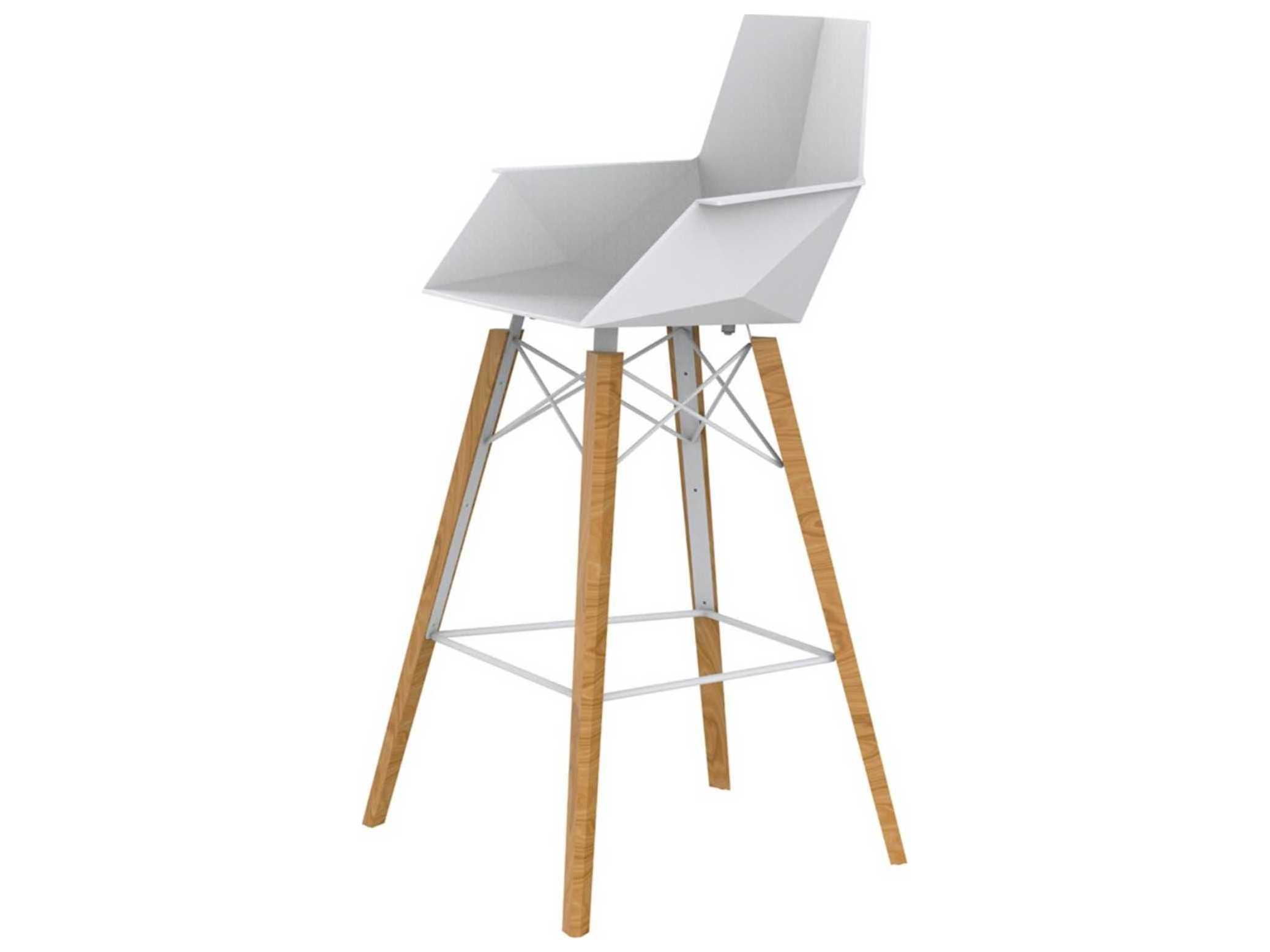 Vondom Faz Wood Beech Bar Stool Set of 4