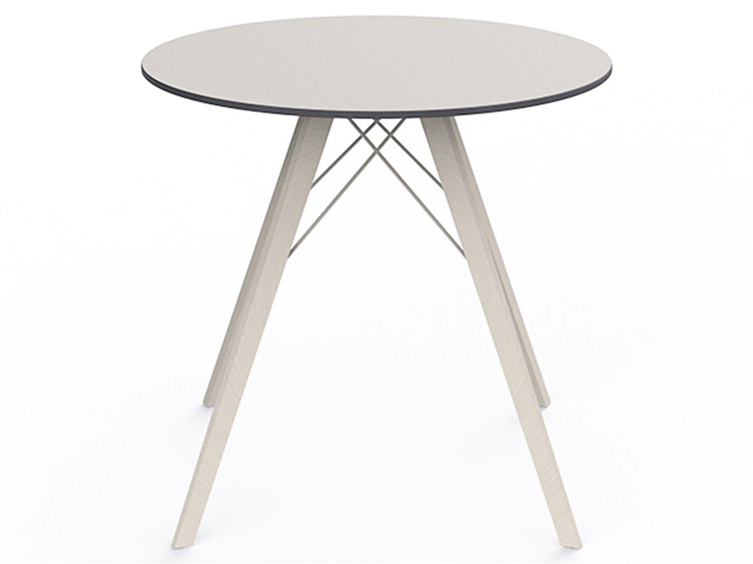 Vondom Faz Wood Round Plastic Dining Table