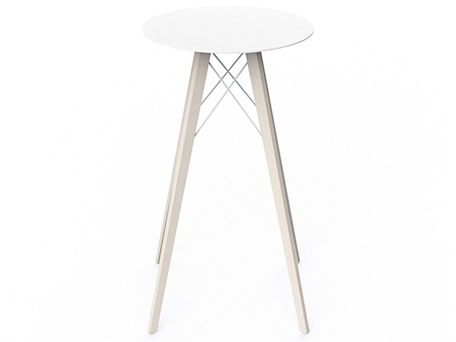 Vondom Faz Wood Round Plastic Bar Table