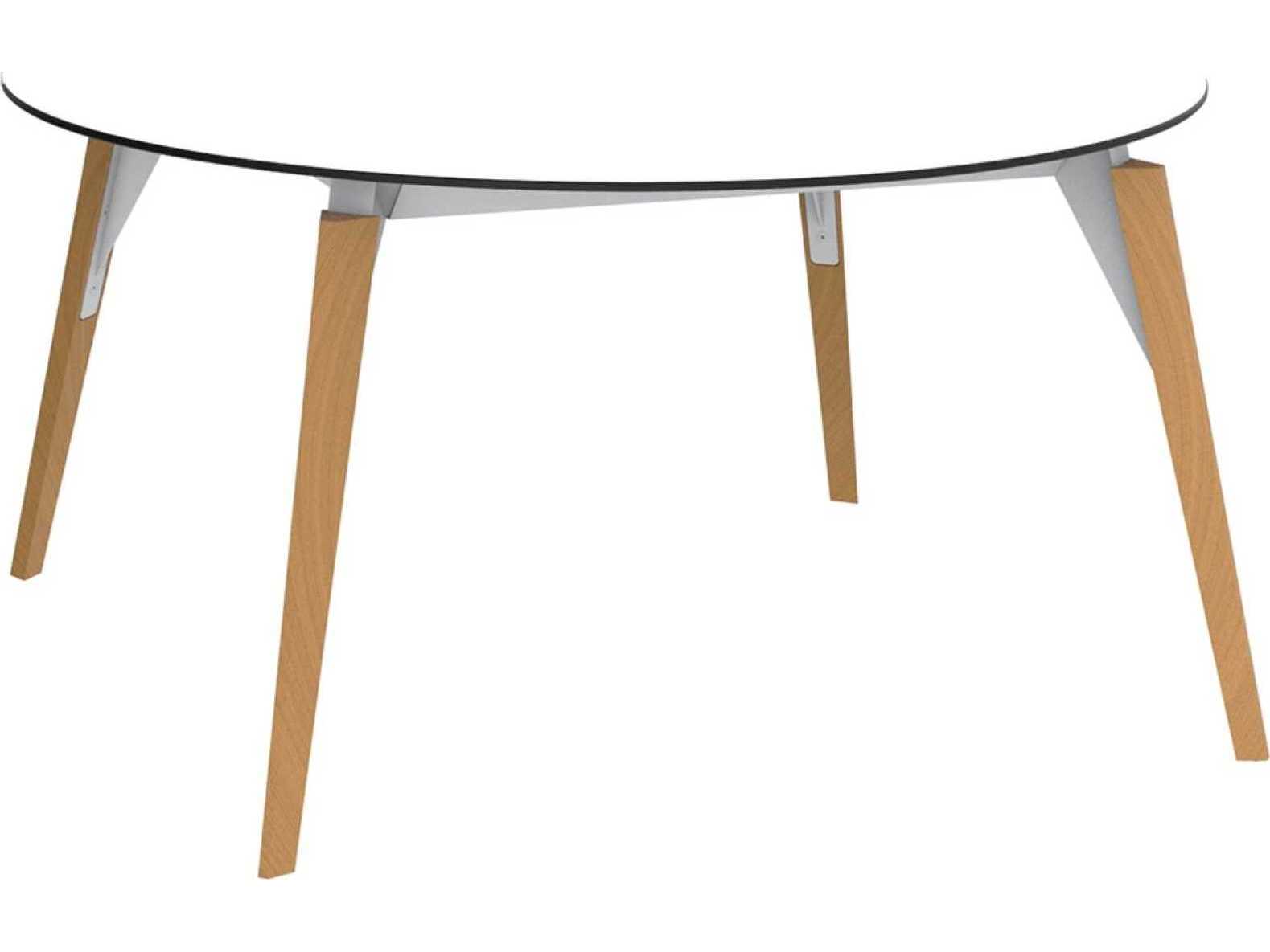 Vondom Faz Wood Round Plastic Dining Table