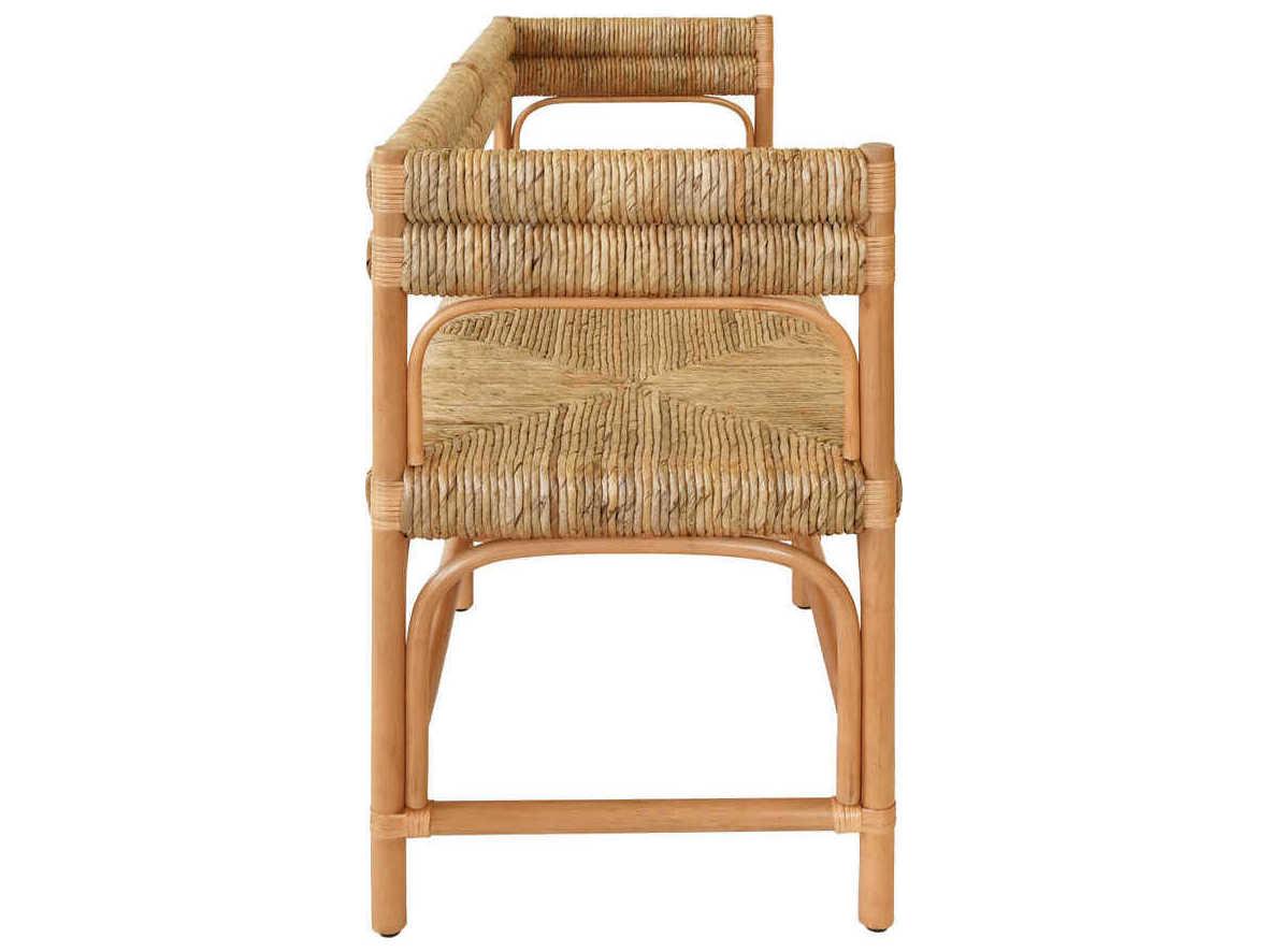 Worlds Away Natural Rattan Seagrass Brown Accent Bench