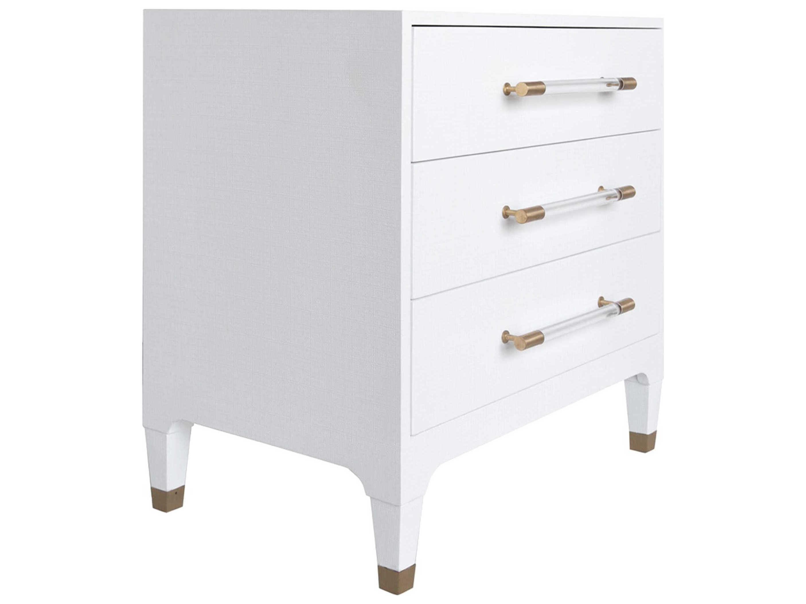 Worlds Away 3-Drawers Gray Hardwood Nightstand