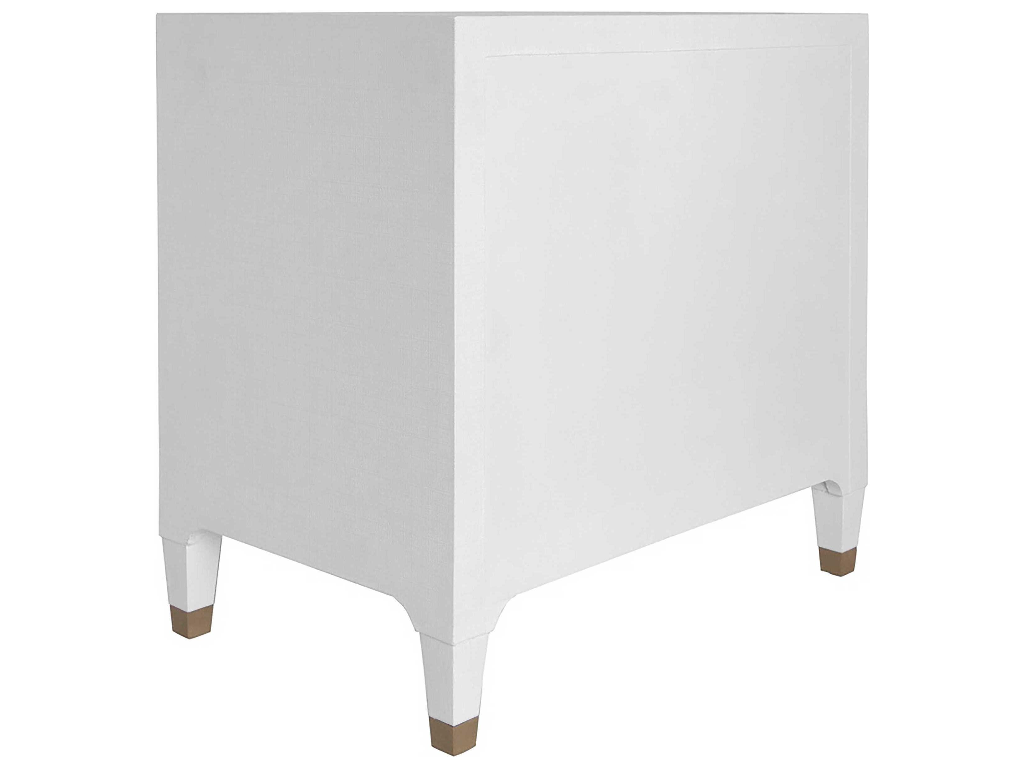 Worlds Away 3-Drawers Gray Hardwood Nightstand