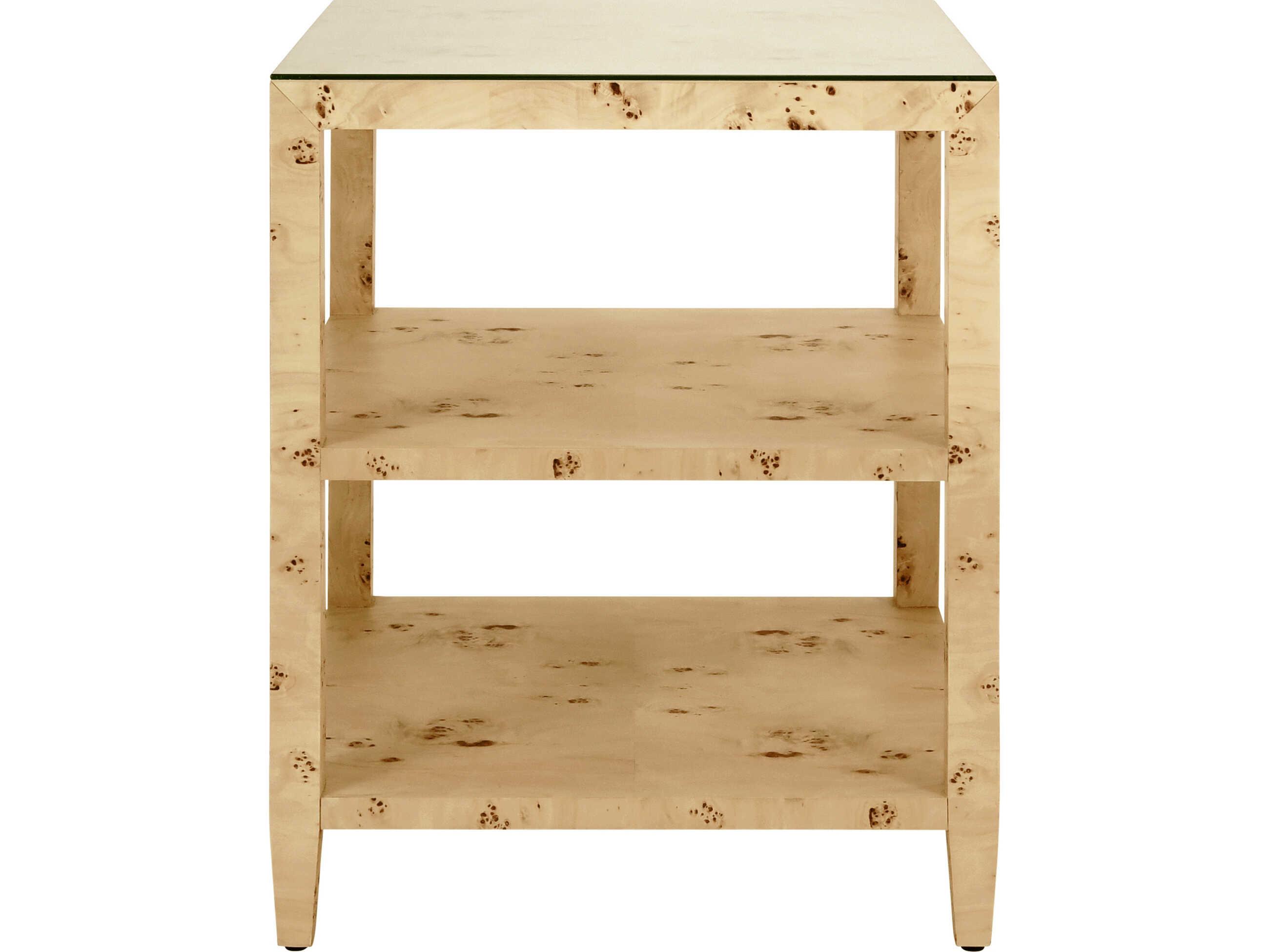 Worlds Away Amie Square Wood Brown End Table