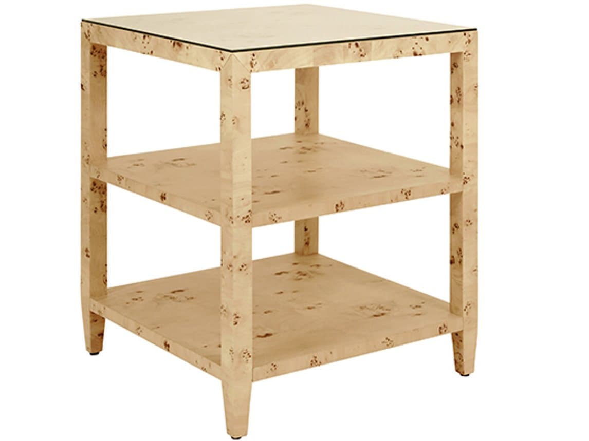 Worlds Away Amie Square Wood Brown End Table