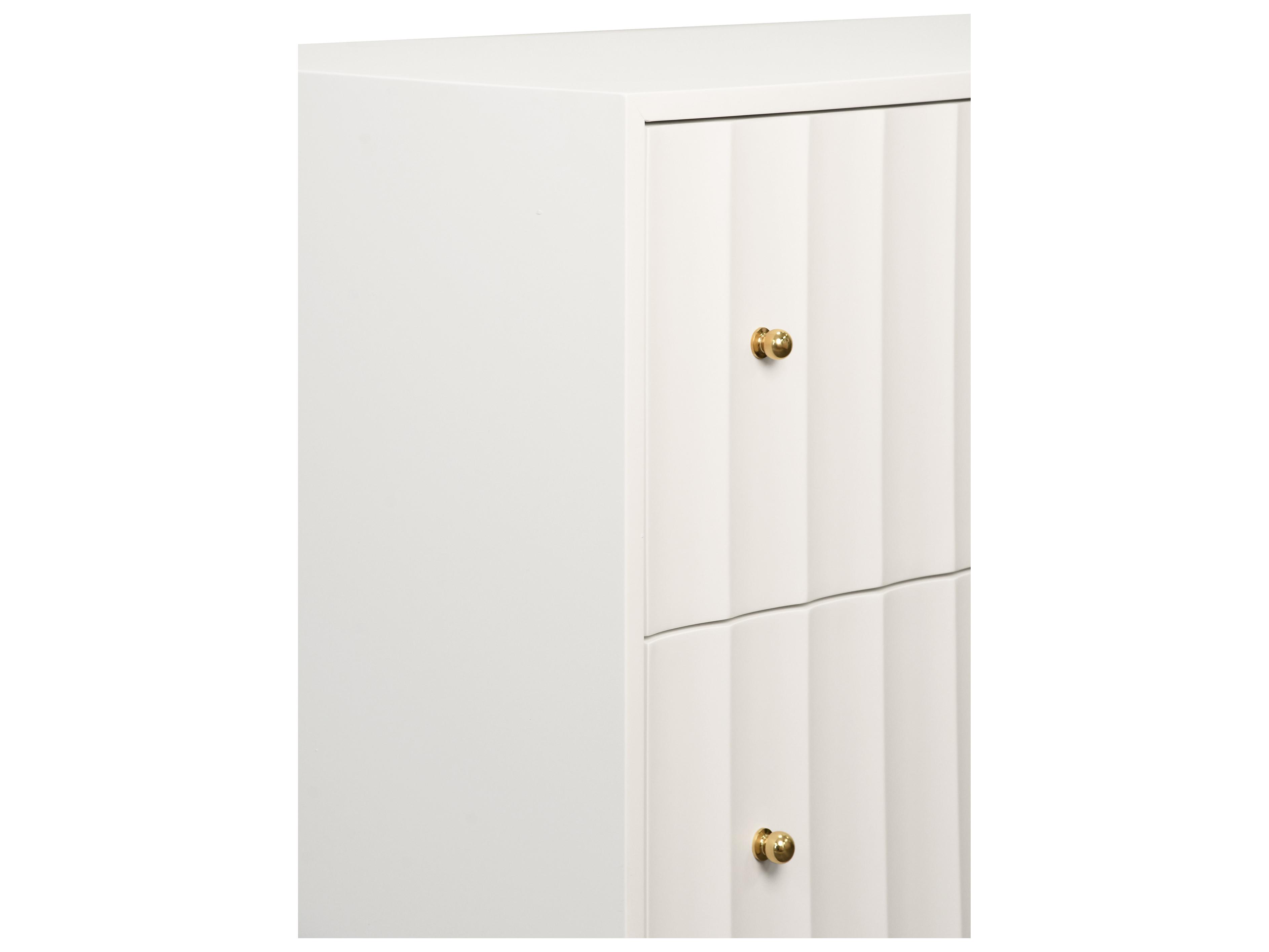 Worlds Away 4-Drawers White Double Dresser