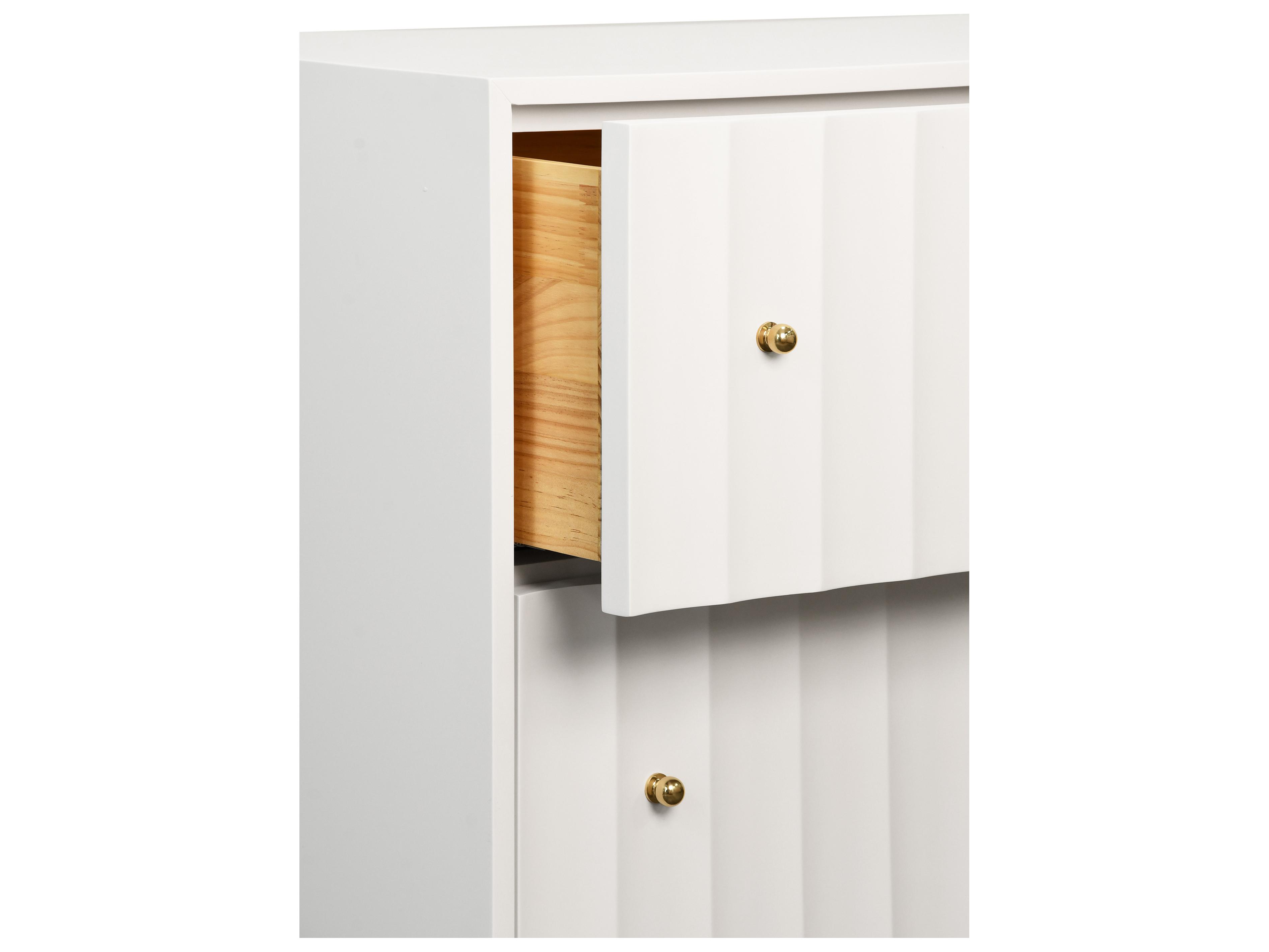 Worlds Away 4-Drawers White Double Dresser