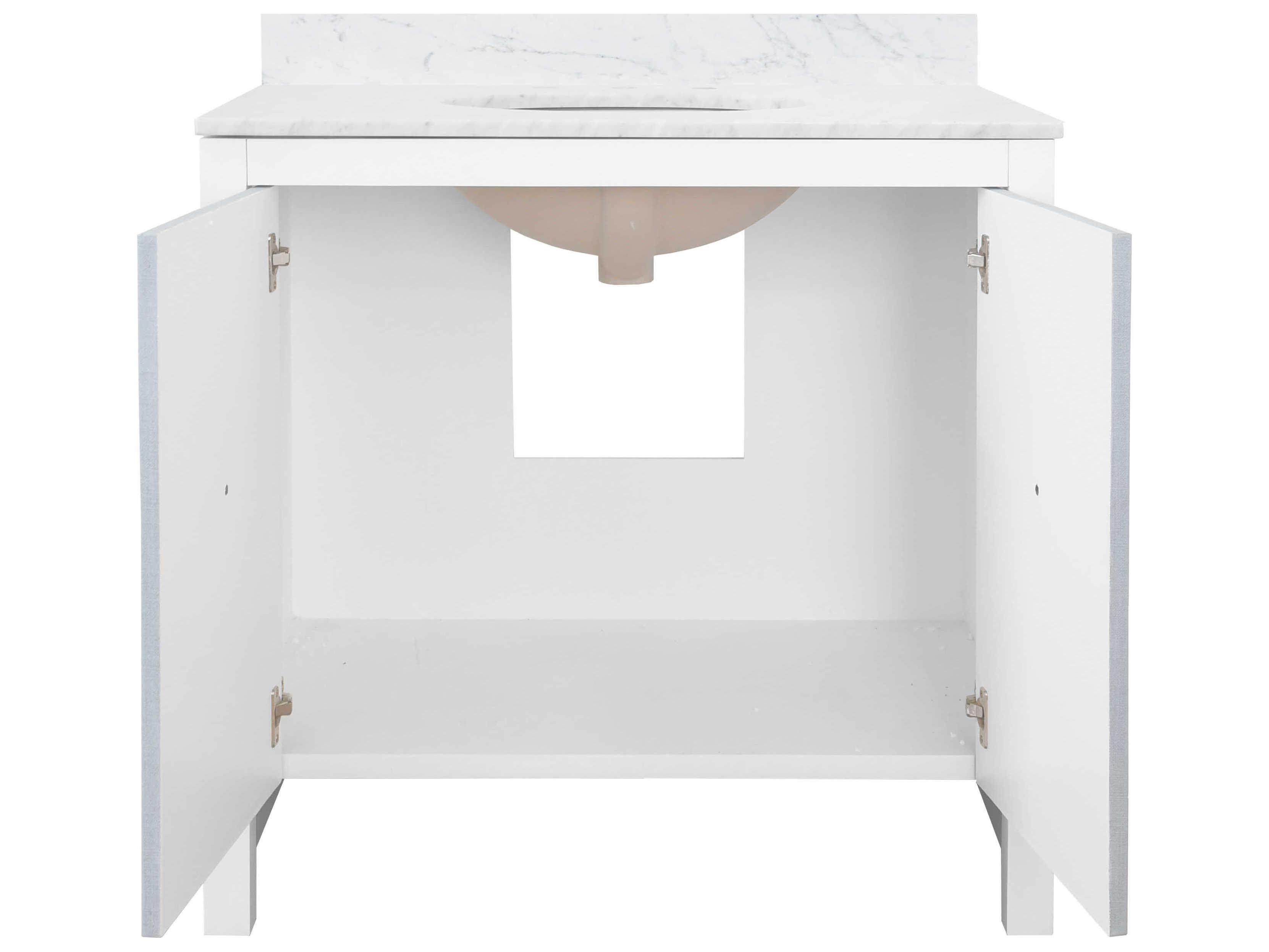 Worlds Away Lacquered Light Blue Linen / Matte White Lacquer 36" Vanity