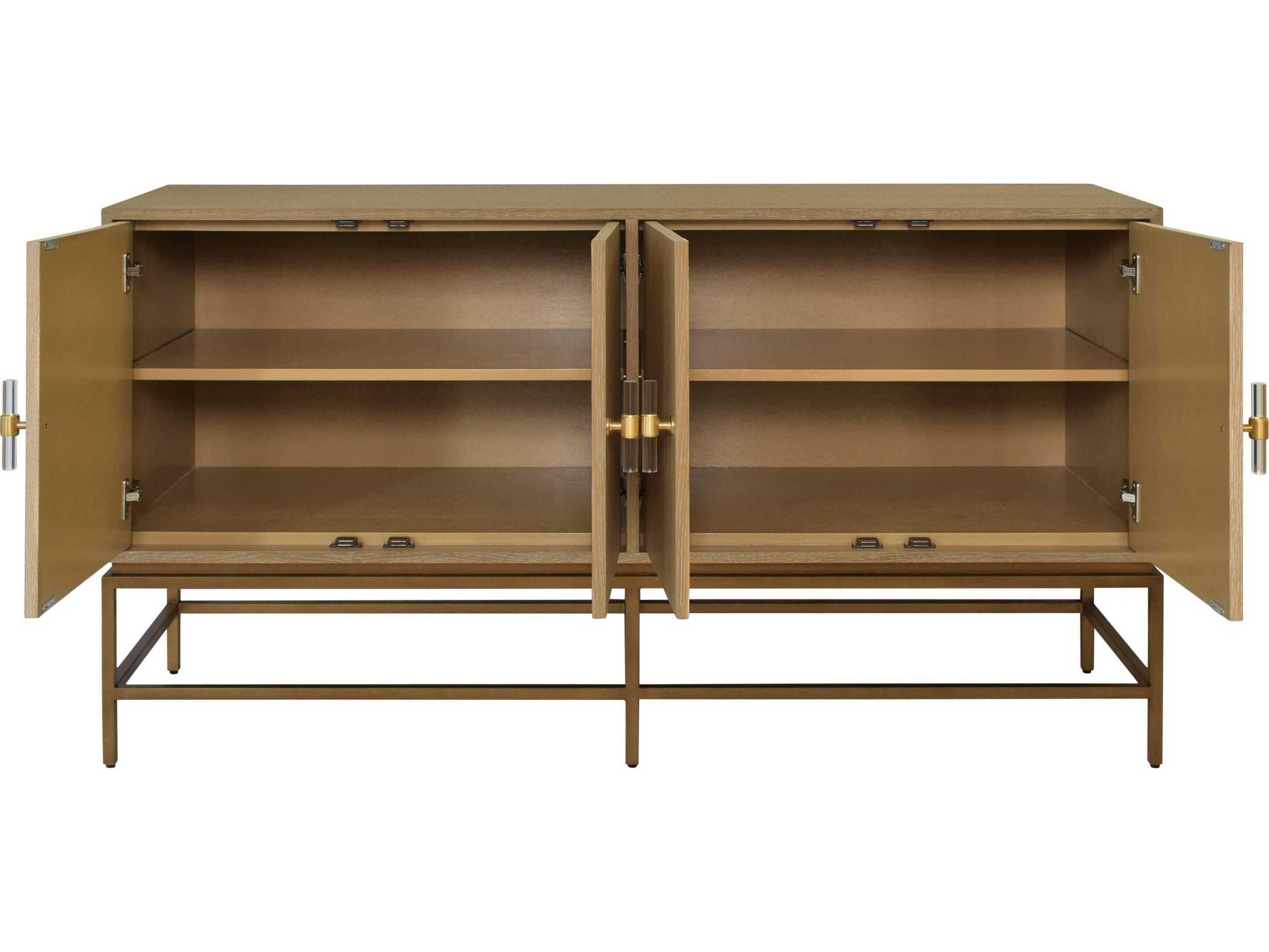 Worlds Away 60" Oak Wood Sideboard