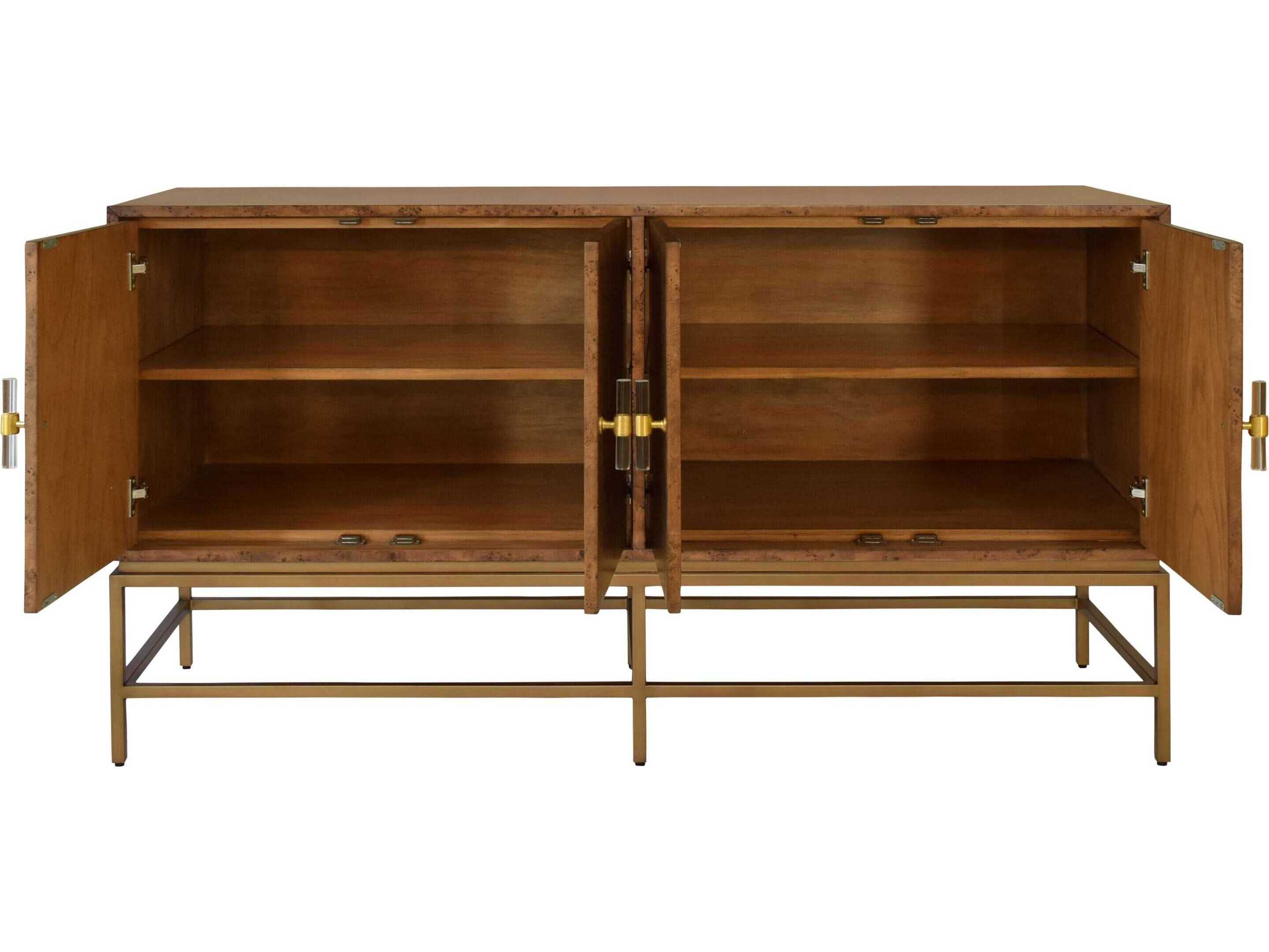 Worlds Away 60" Burlwood Sideboard