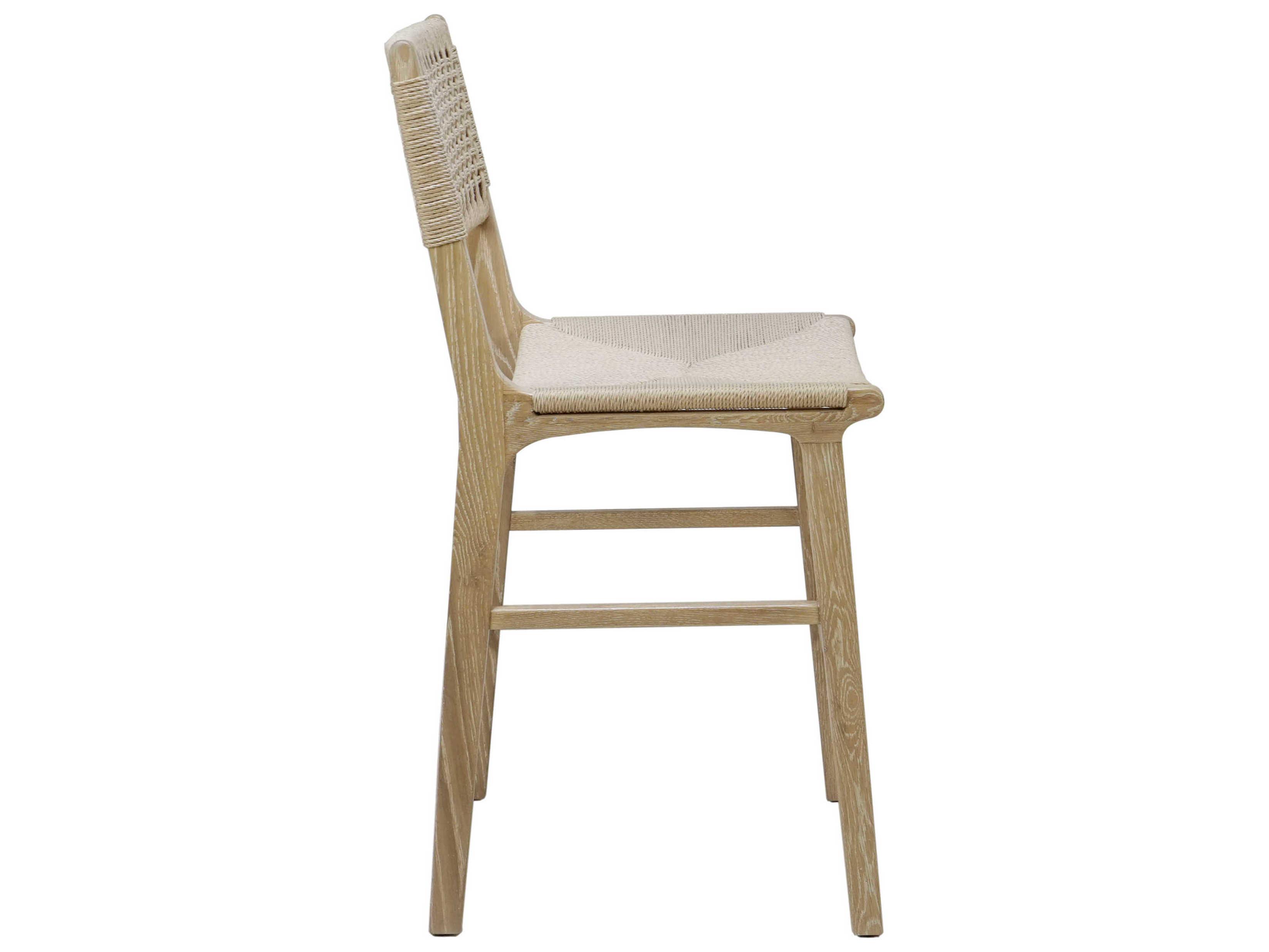 Worlds Away Hardwood Cerused Oak Counter Stool