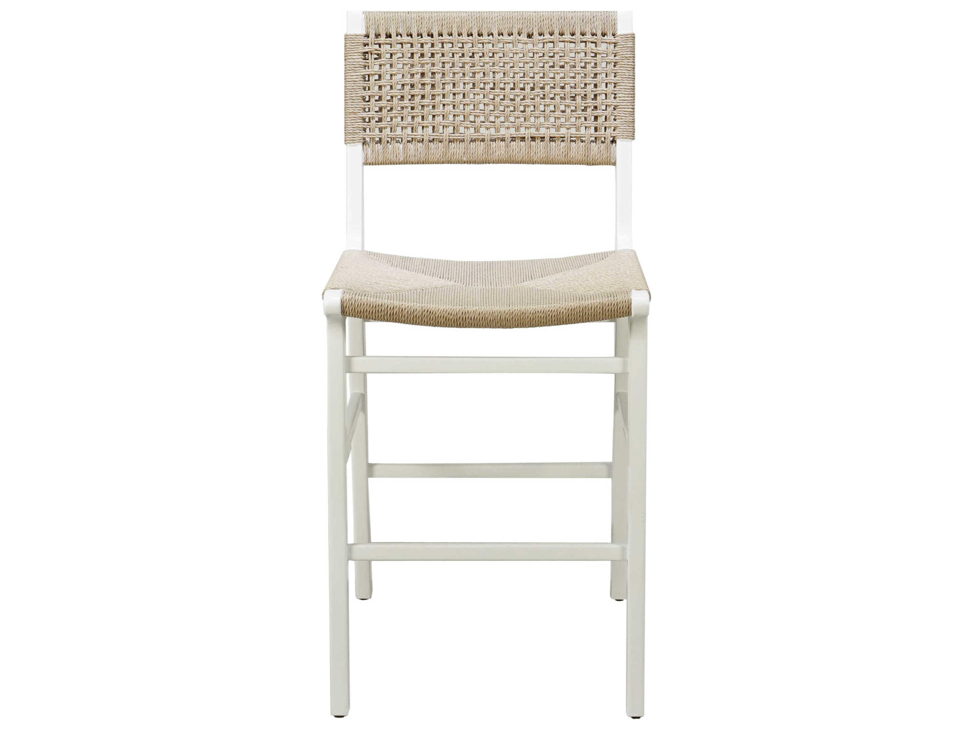 Worlds Away Hardwood Matte White Lacquer Counter Stool