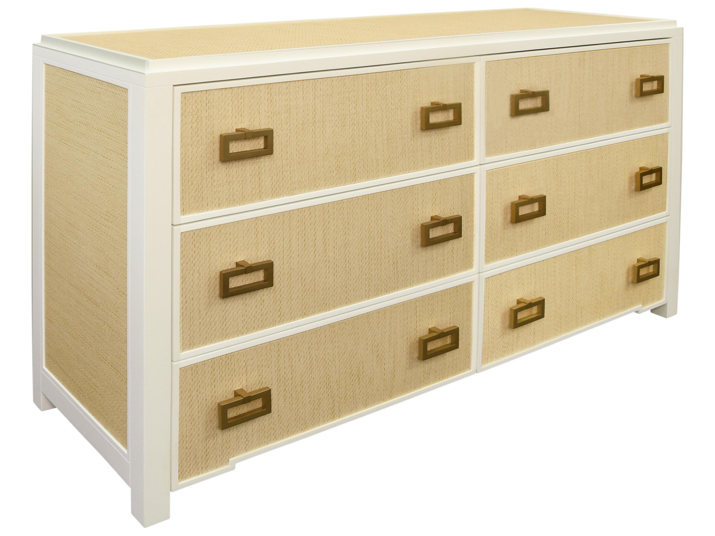 Worlds Away 6-Drawers Beige Double Dresser