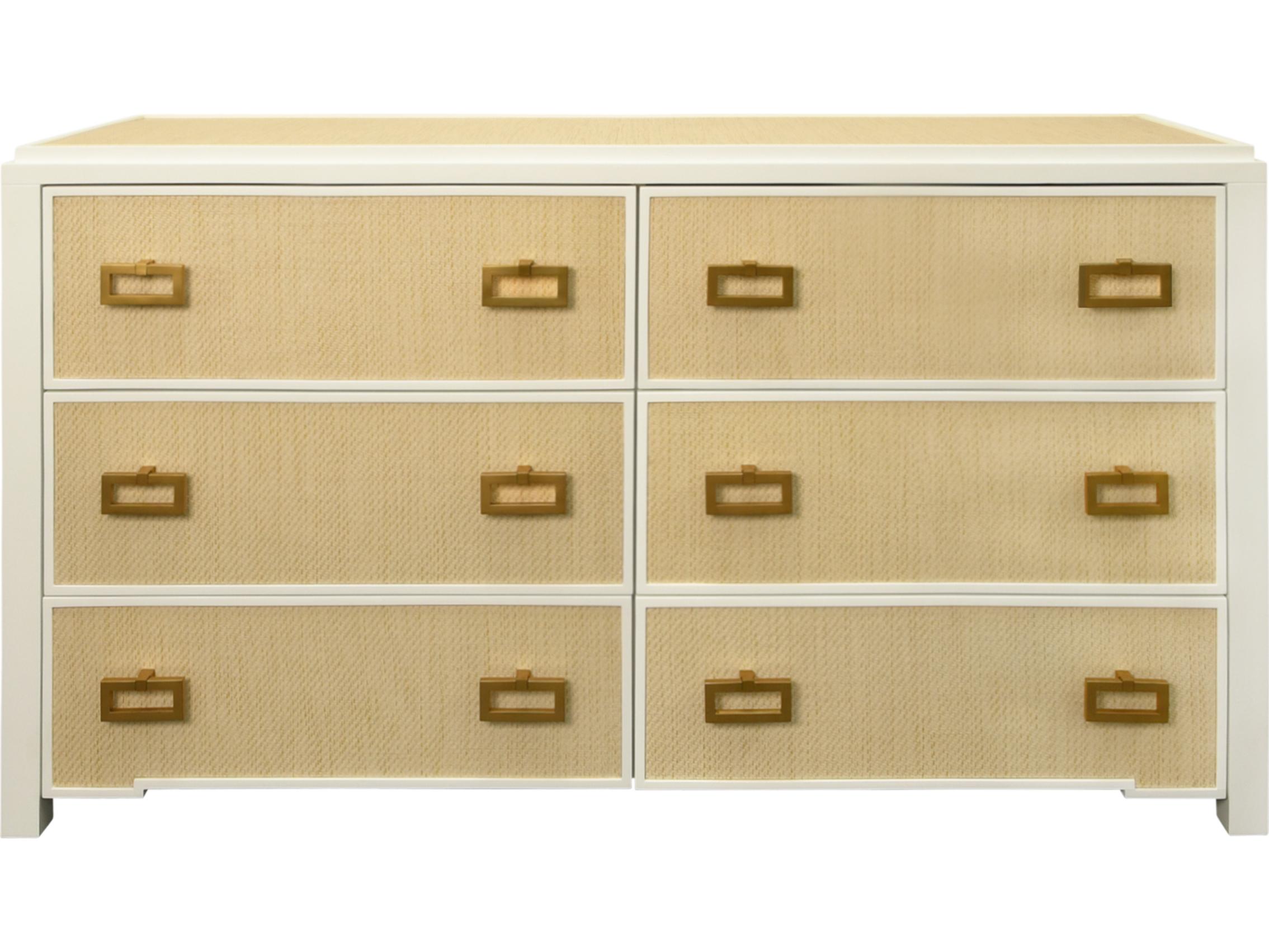 Worlds Away 6-Drawers Beige Double Dresser