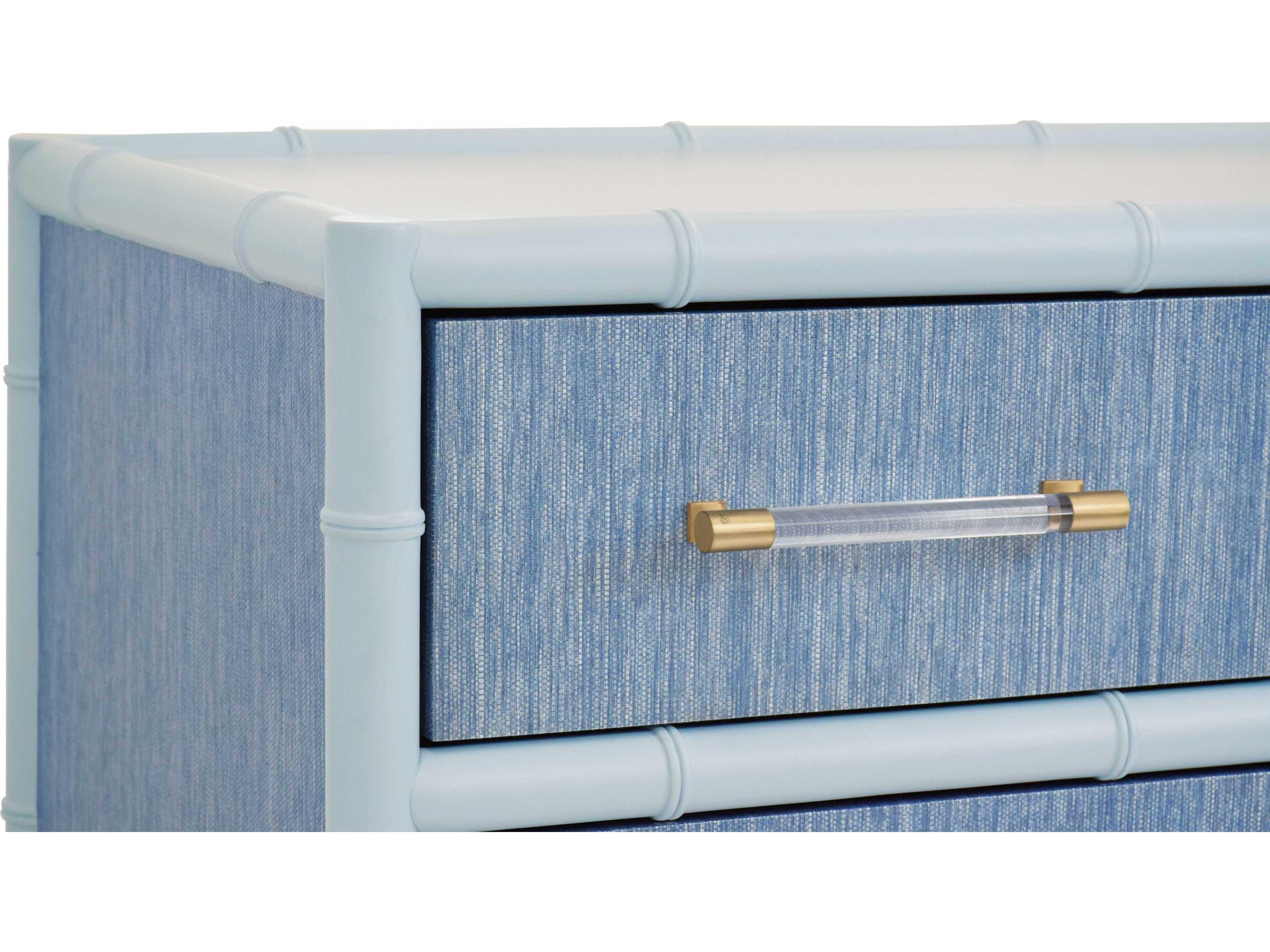 Worlds Away 4-Drawers Blue Bamboo Wood Dresser