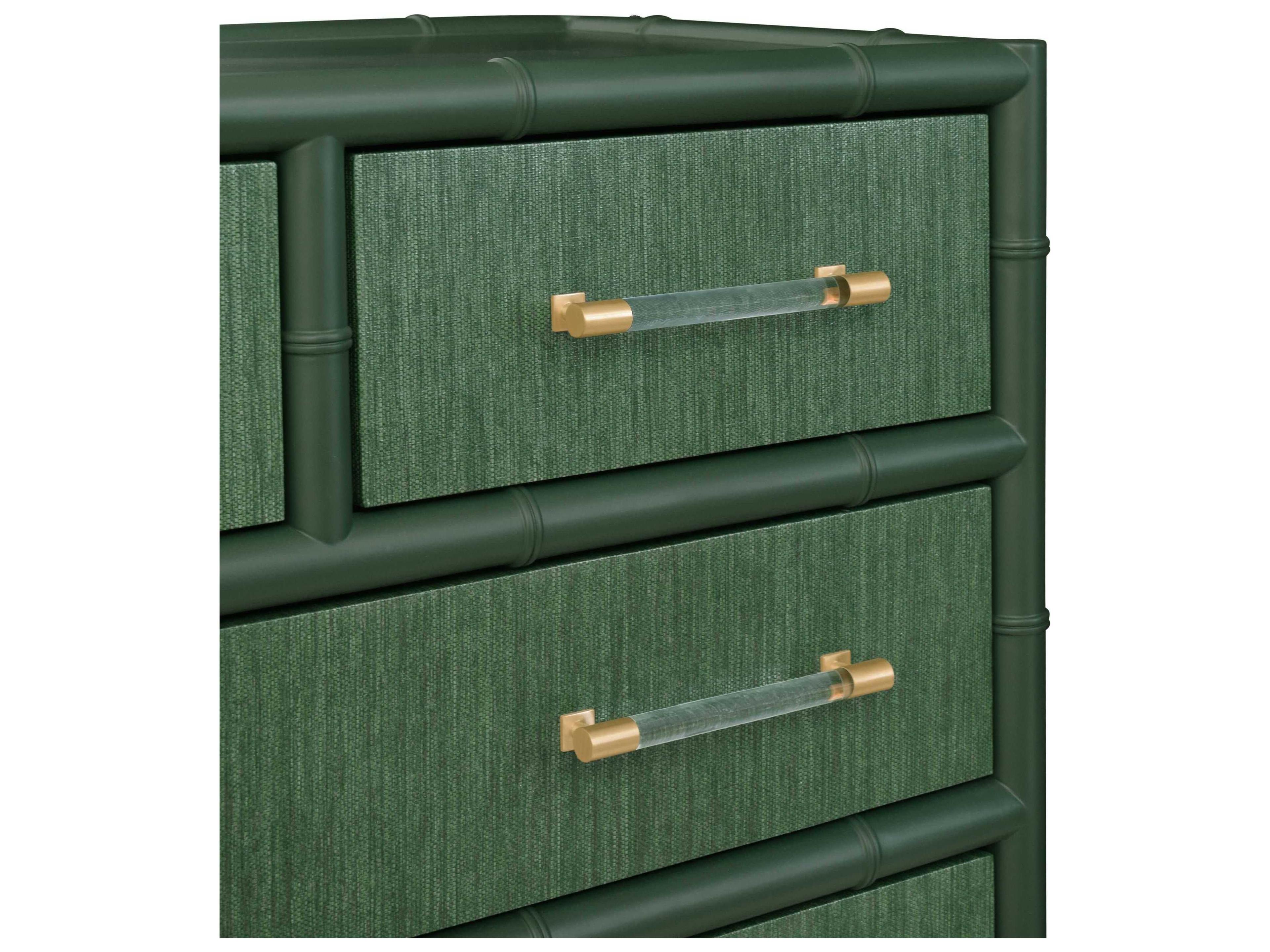 Worlds Away 4-Drawers Green Bamboo Wood Dresser