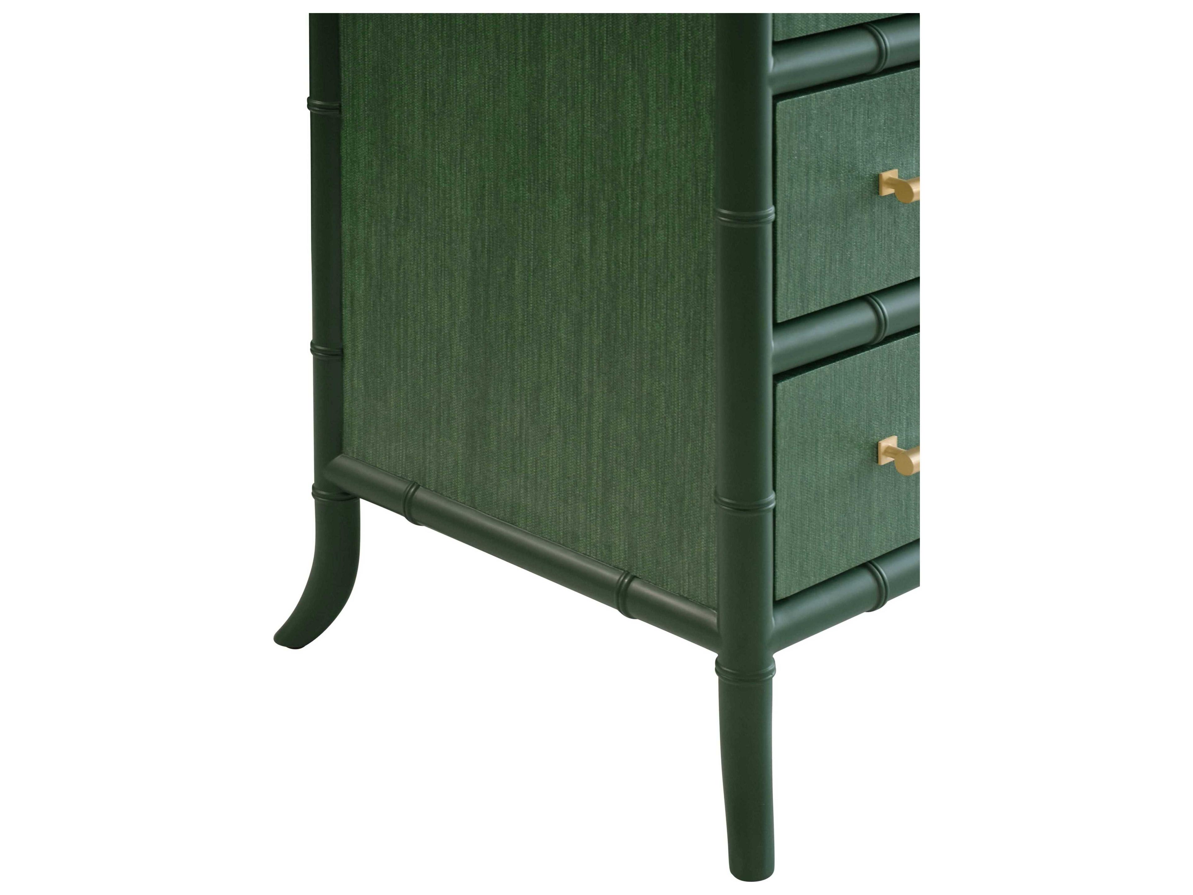 Worlds Away 4-Drawers Green Bamboo Wood Dresser