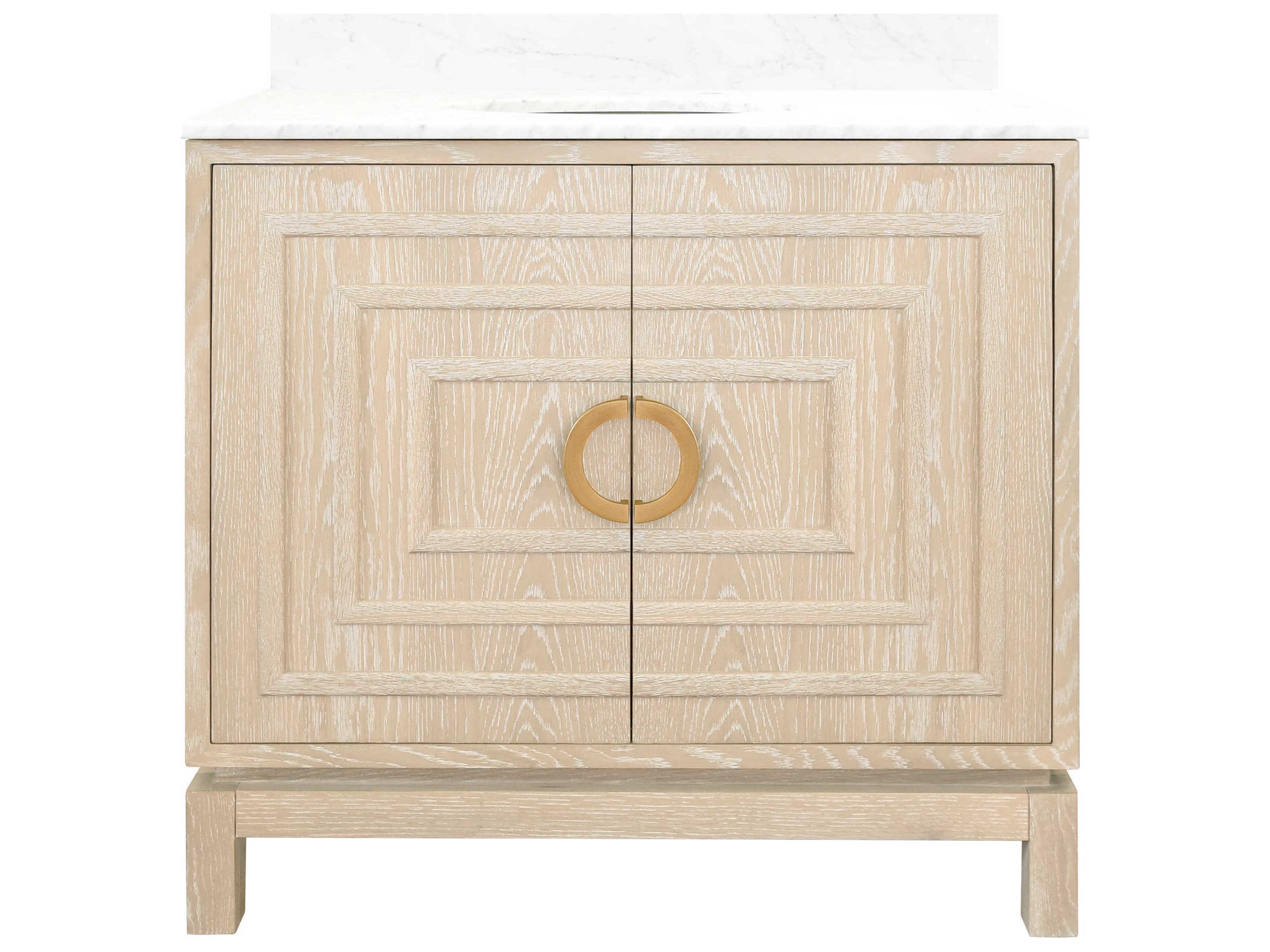 Worlds Away Antique Brass / Cerused Oak 36" Vanity