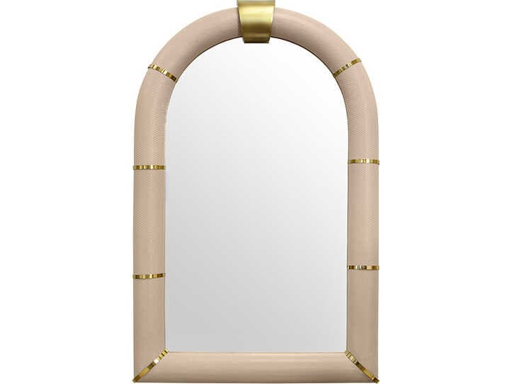 Worlds Away Bowie Arched Ivory Wall Mirror