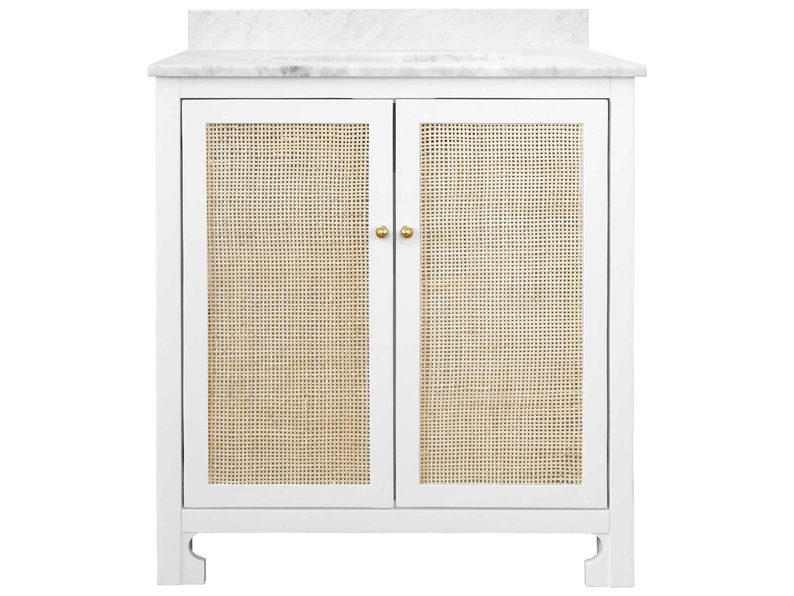 Worlds Away Matte White Lacquer 30" Vanity