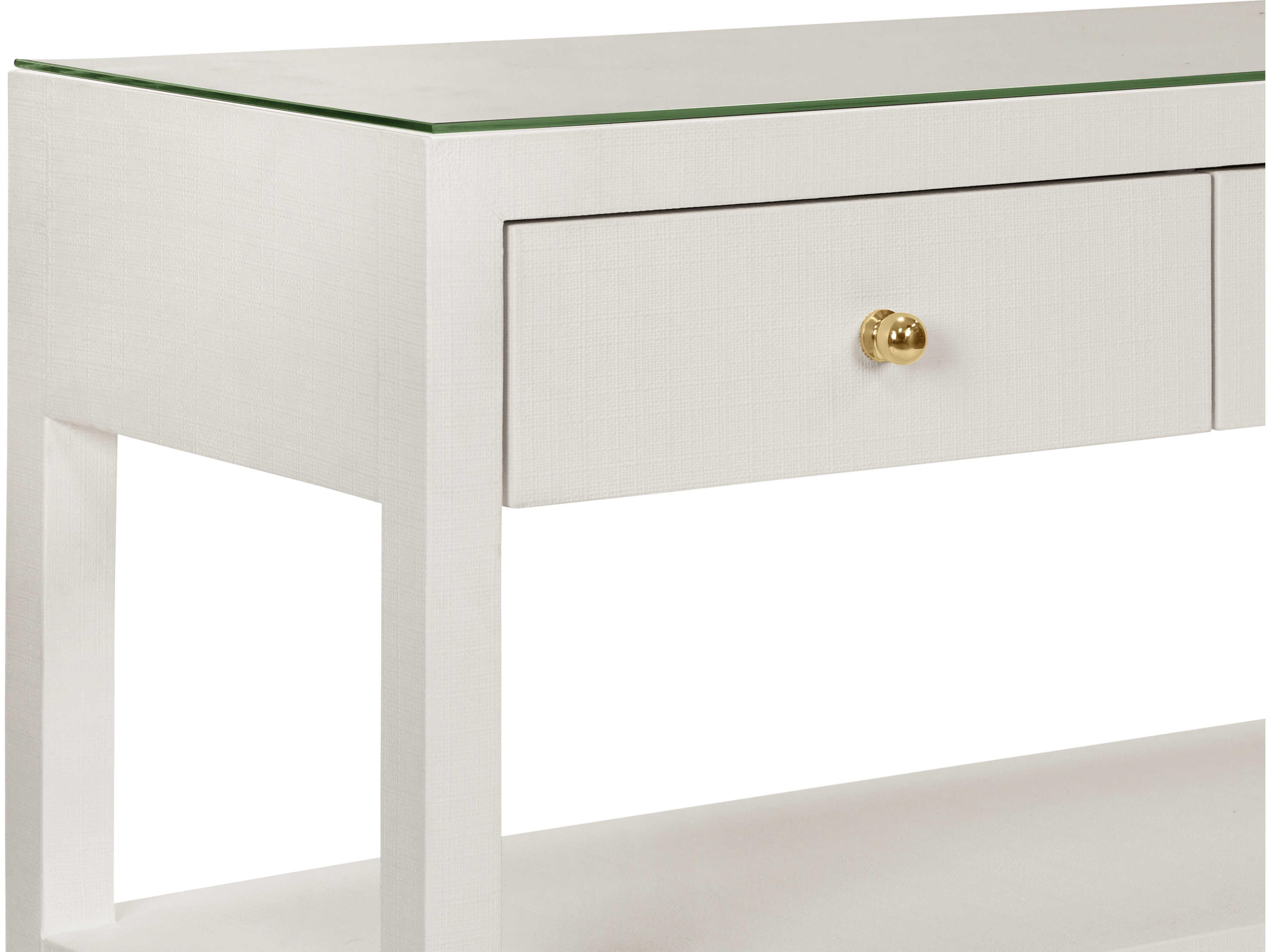 Worlds Away Briar Rectangular Wood White Console Table