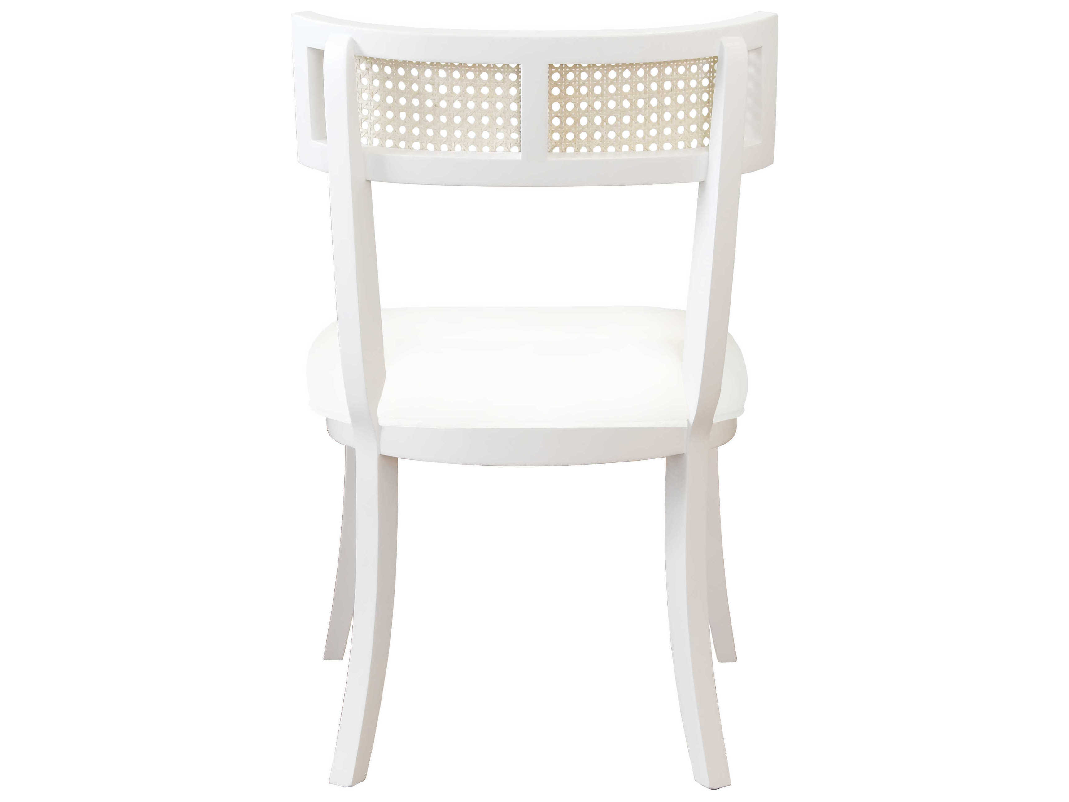 Worlds Away Oak Wood White Upholstered Side Dining Chair