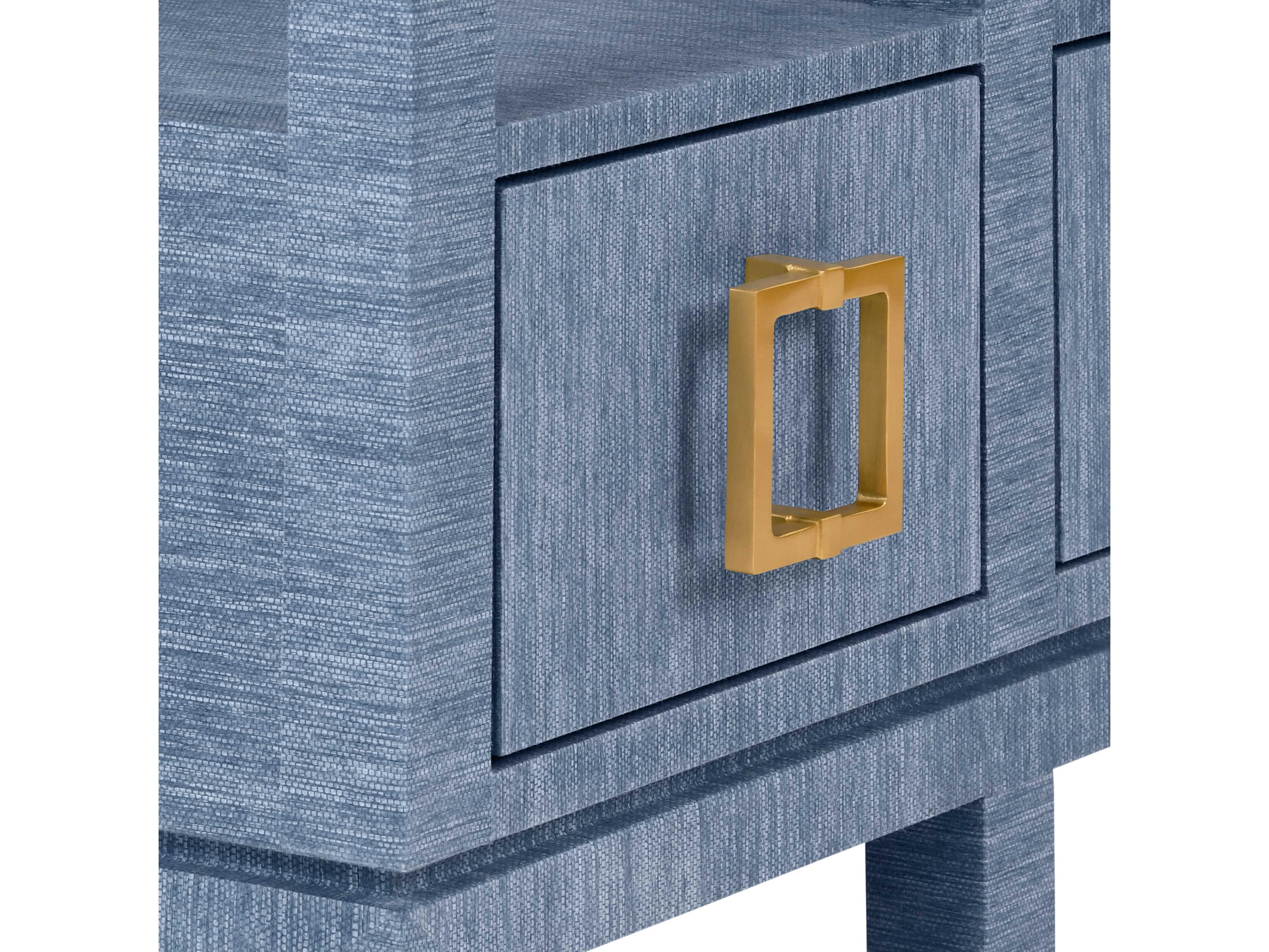 Worlds Away Campbell Rectangular Wood Blue Console Table