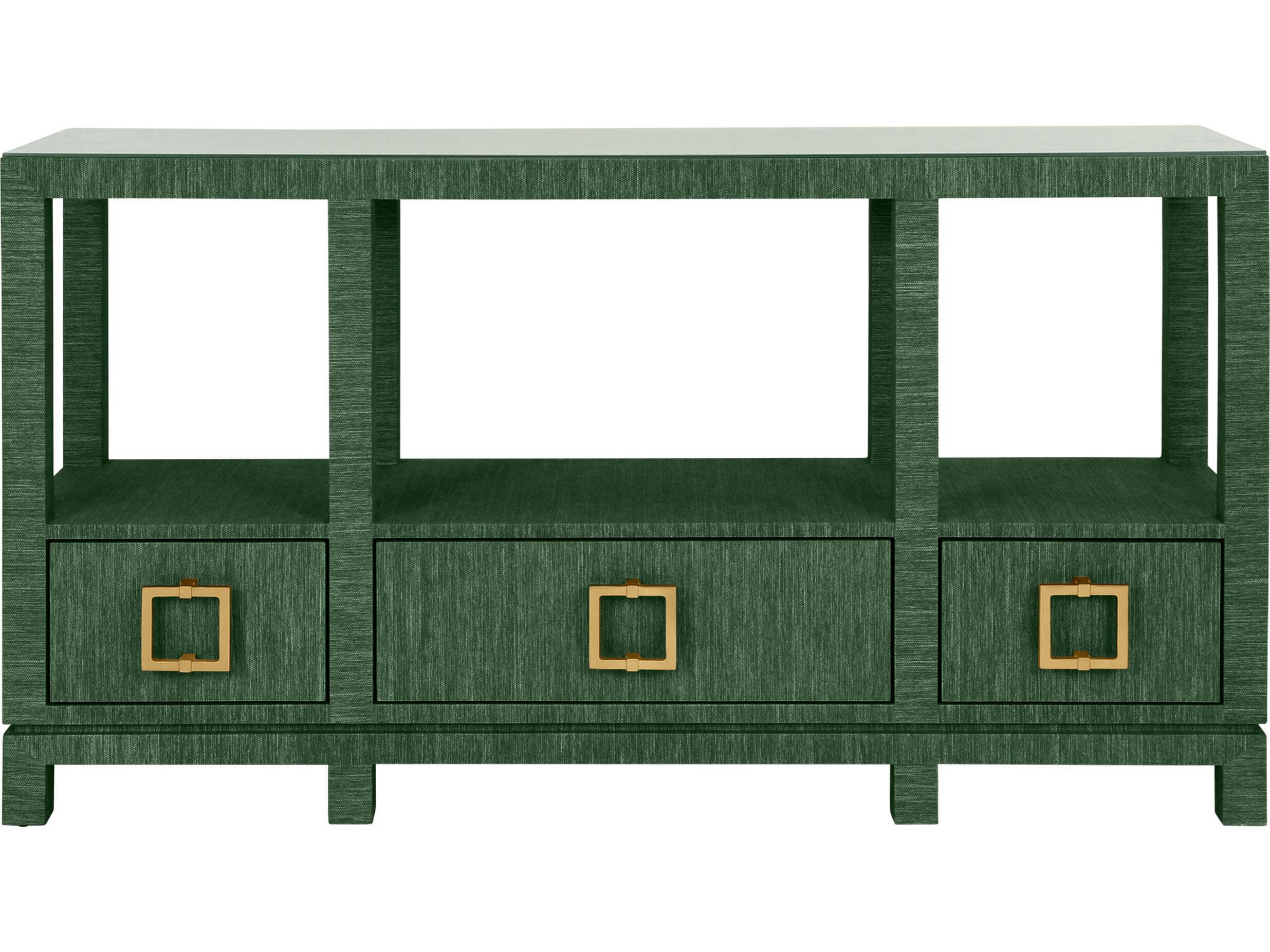 Worlds Away Campbell Rectangular Wood Green Console Table