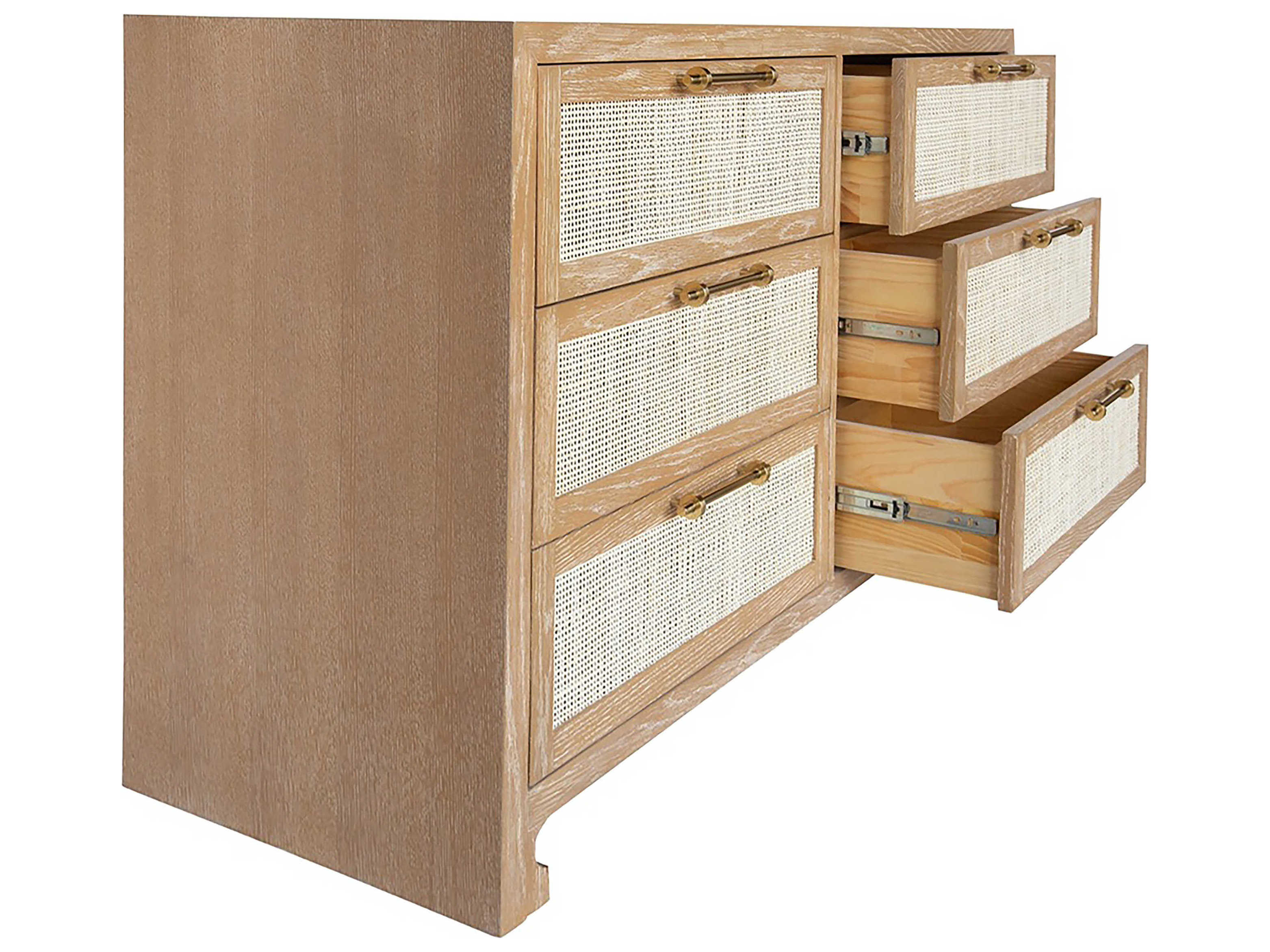 Worlds Away 6-Drawers Brown Hardwood Double Dresser