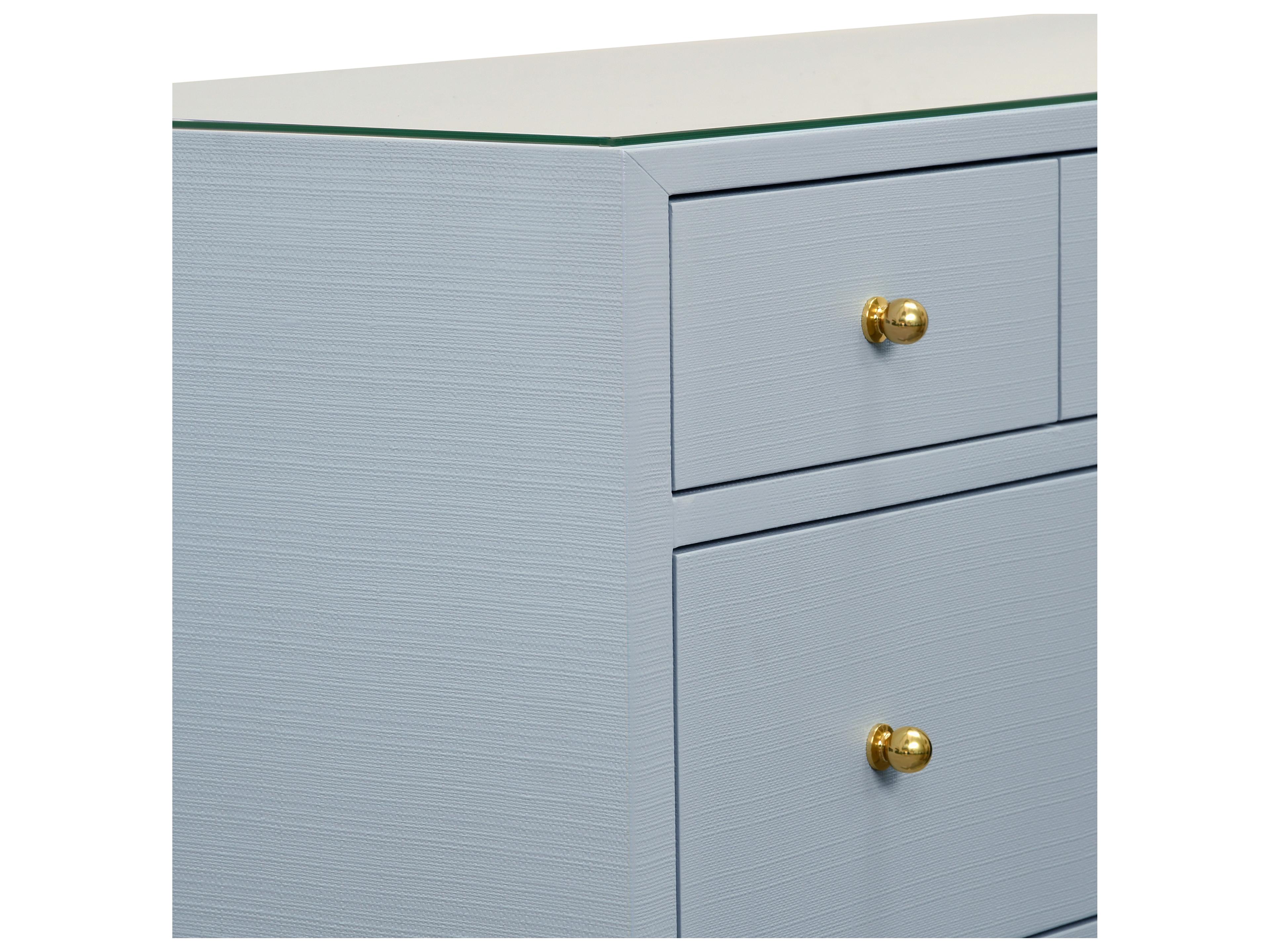 Worlds Away 7-Drawers Blue Double Dresser