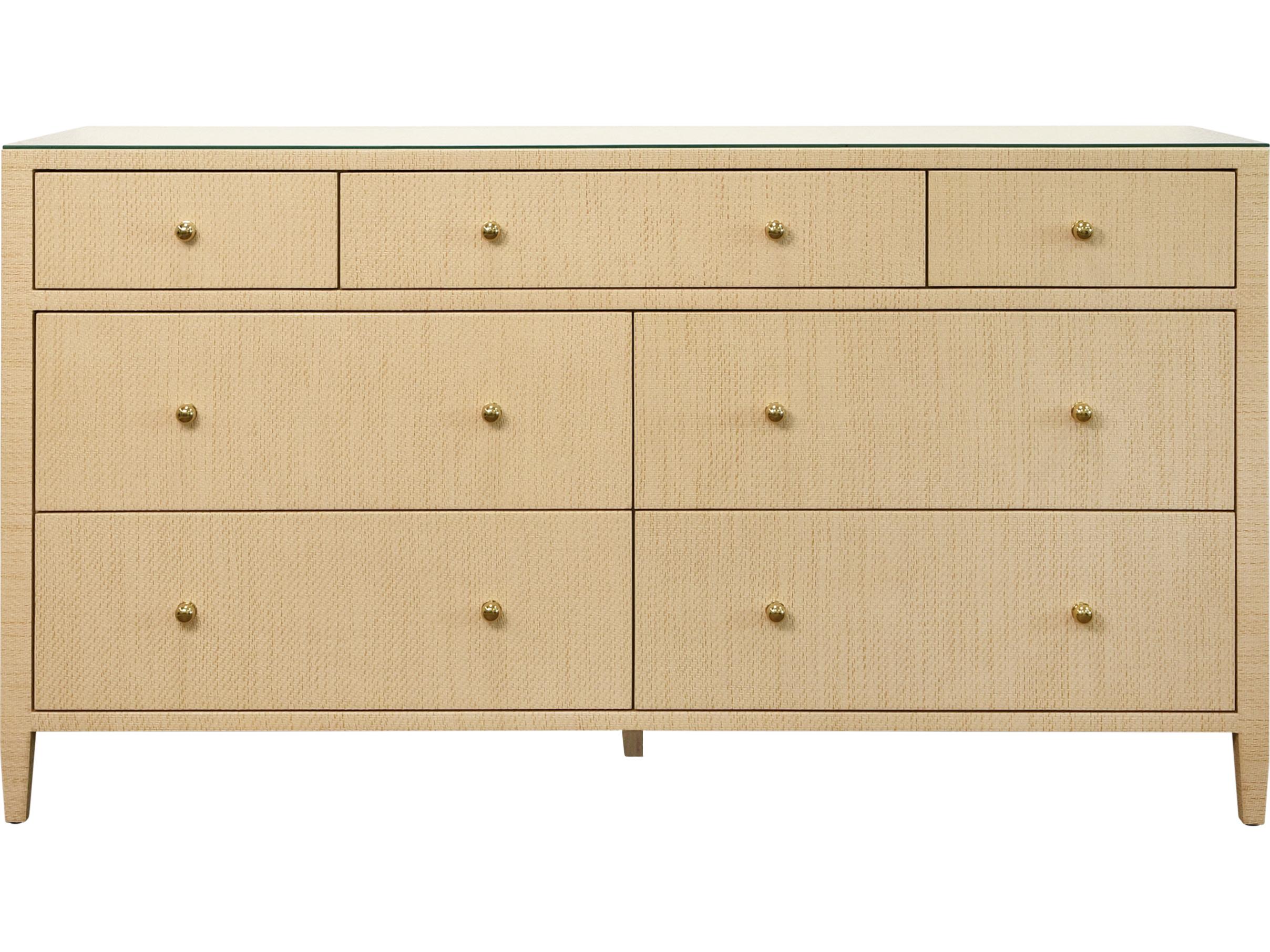 Worlds Away 7-Drawers Brown Double Dresser