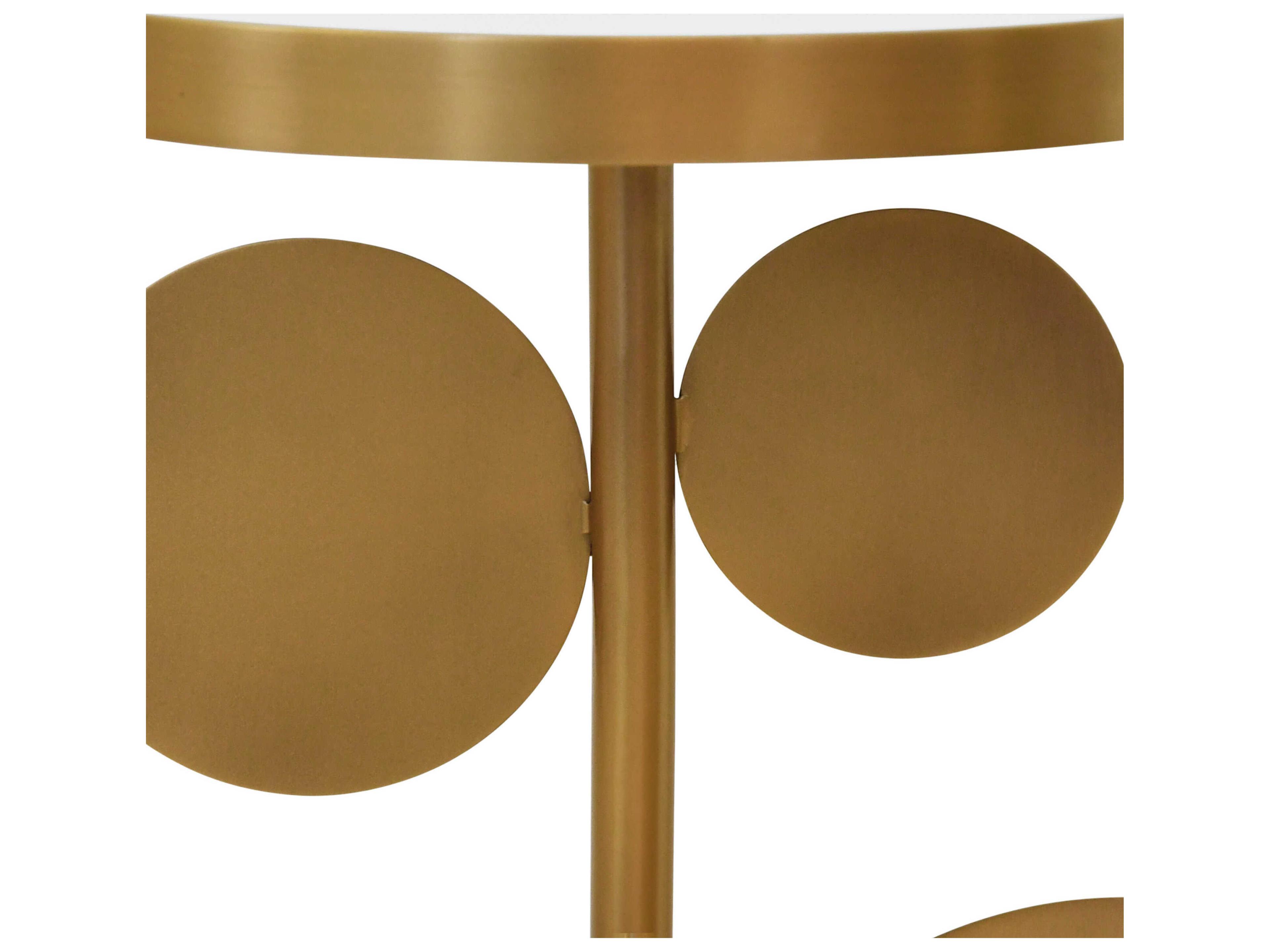 Worlds Away Marble Antique Brass End Table