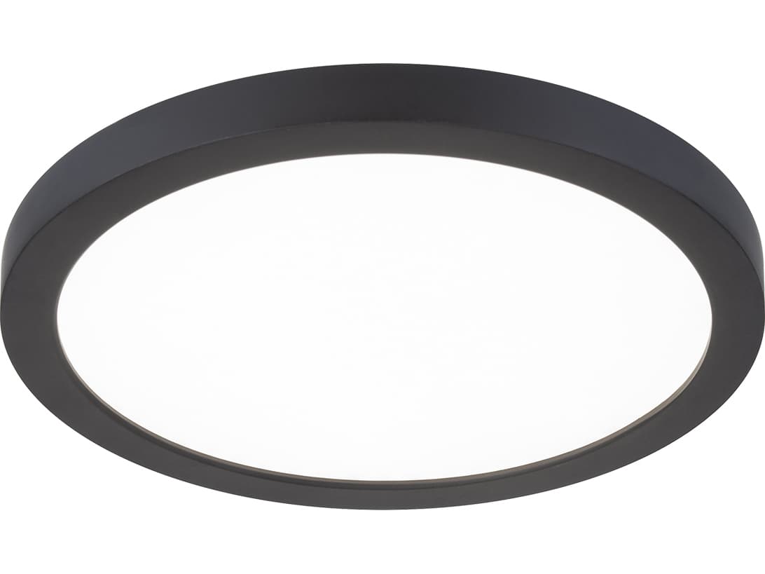 WAC Lighting Round 1-Light Black LED Flush Mount