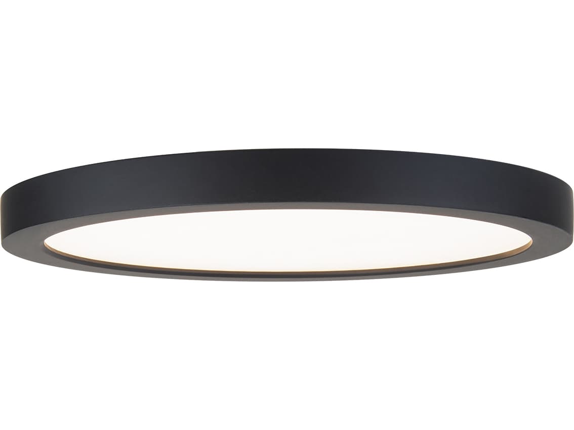 WAC Lighting Round 1-Light Black LED Flush Mount