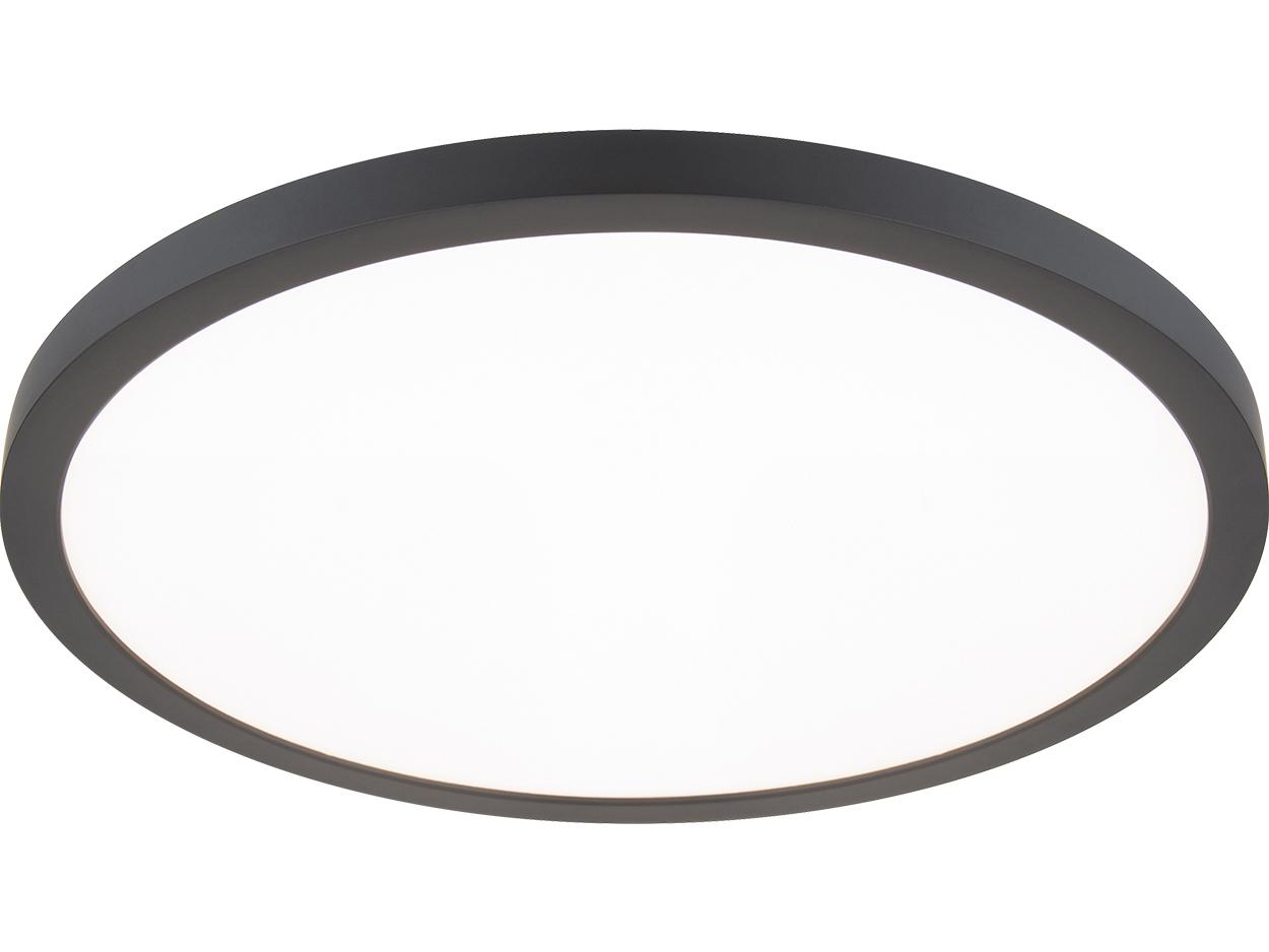 WAC Lighting Round 1-Light Black LED Flush Mount