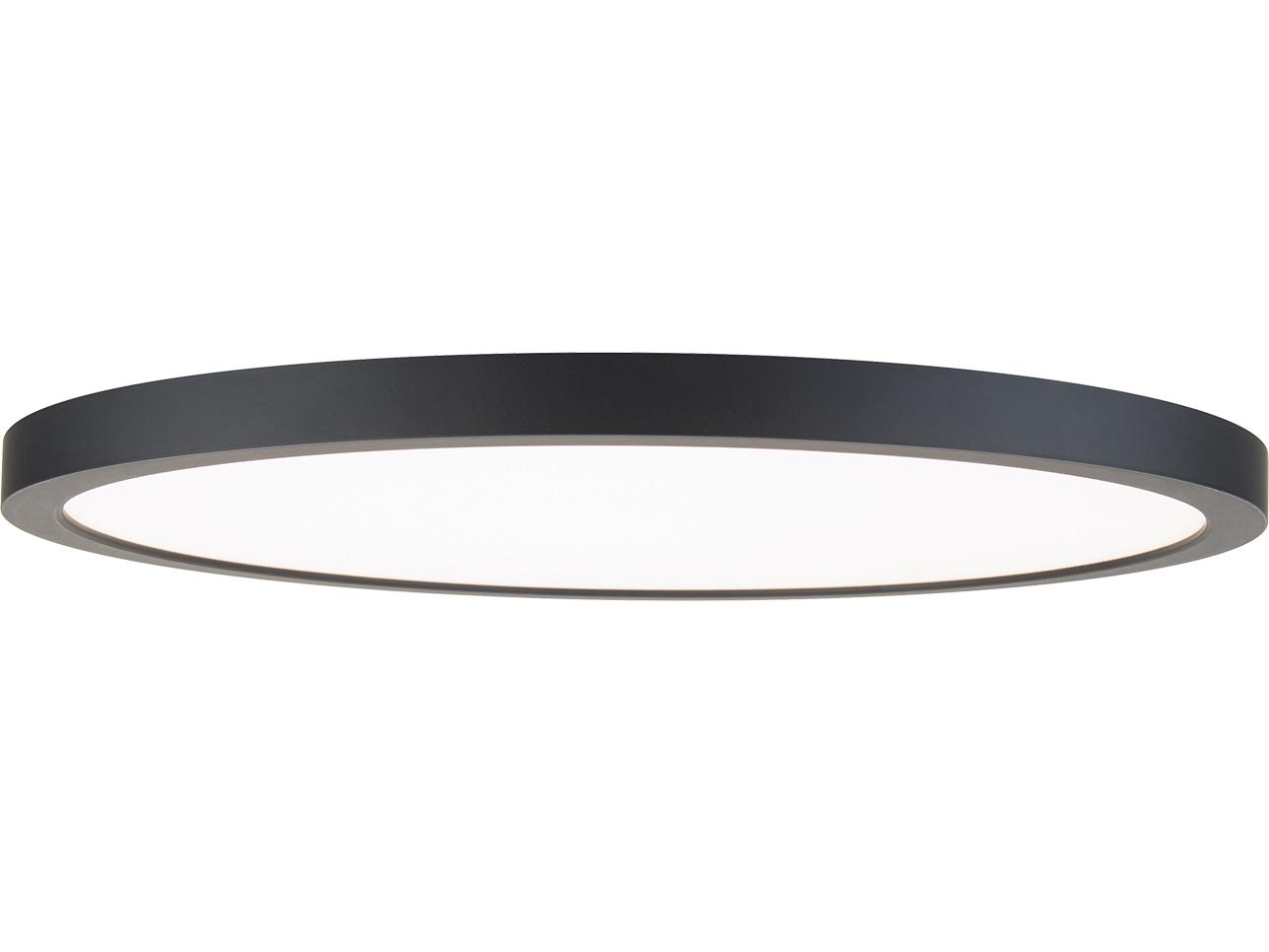 WAC Lighting Round 1-Light Black LED Flush Mount