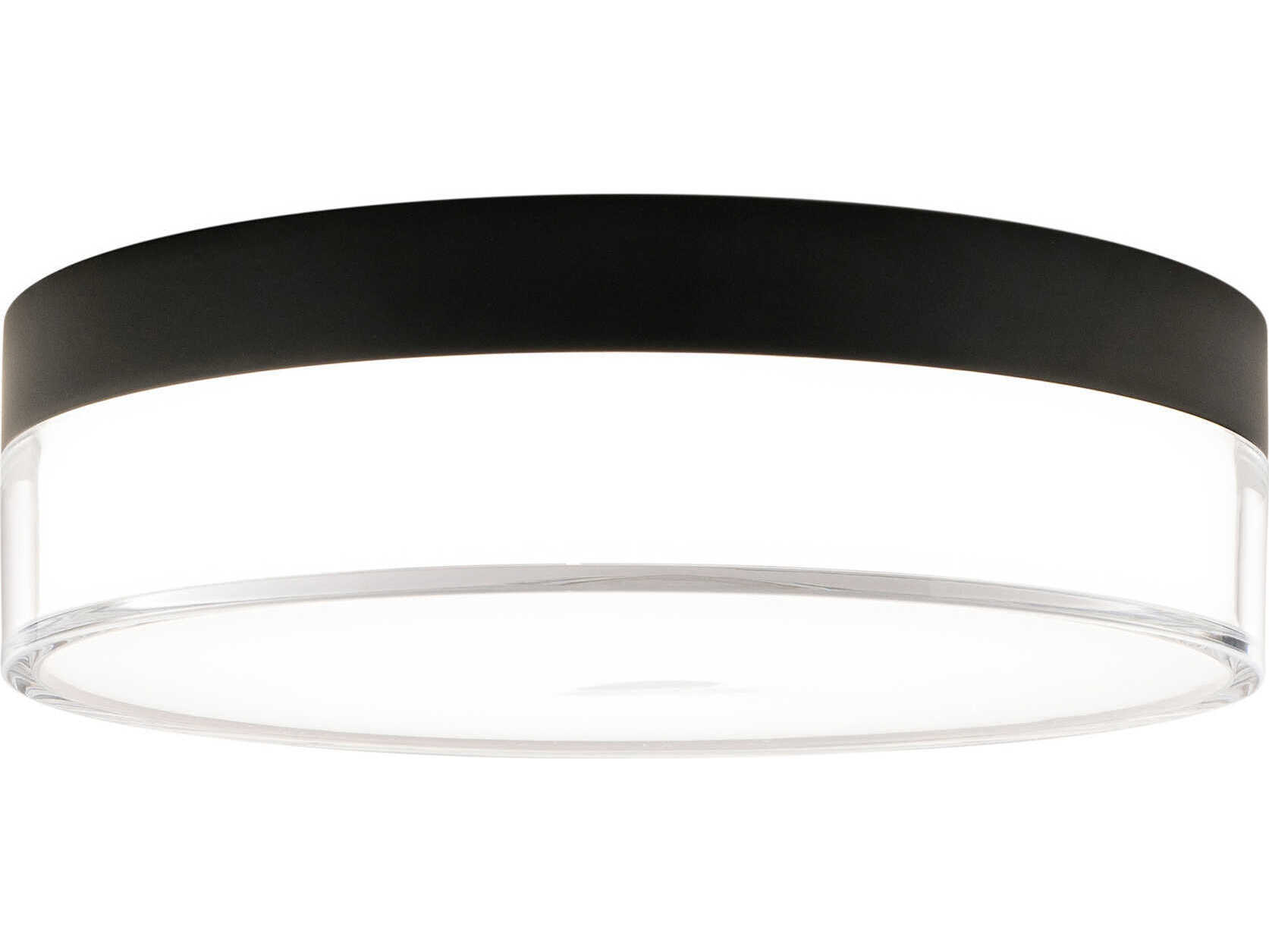 WAC Lighting Twist-N-Lite 1-Light Black Round Flush Mount