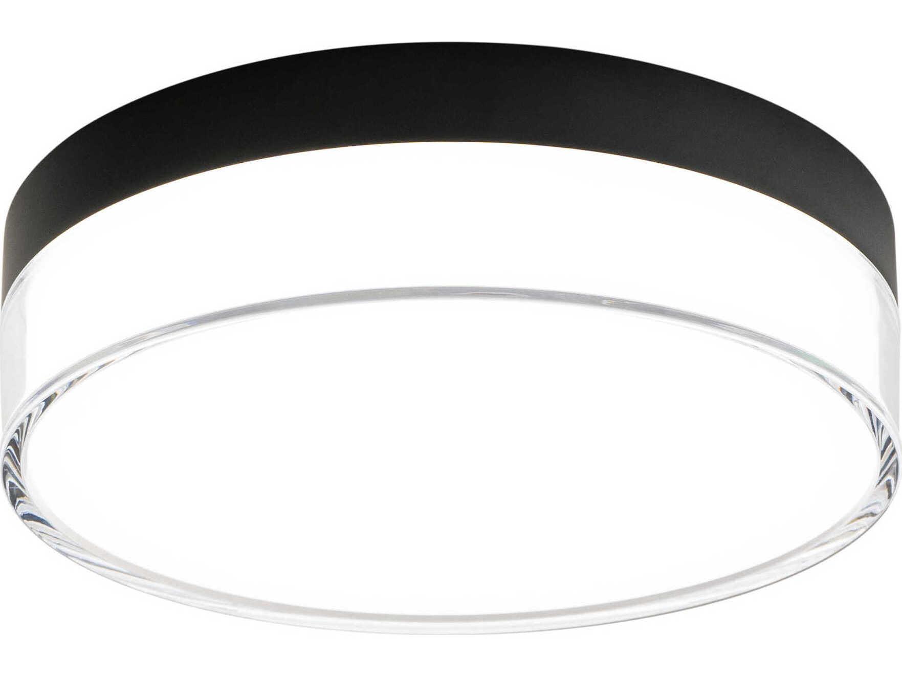 WAC Lighting Twist-N-Lite 1-Light Black Round Flush Mount